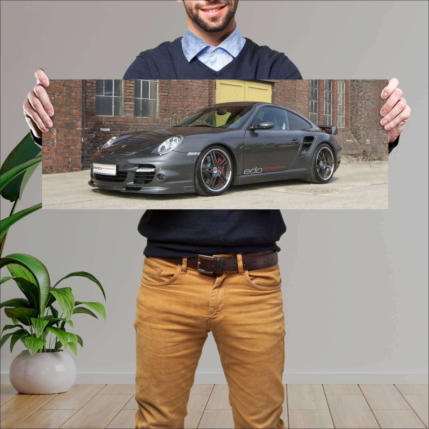 Cuadro grande 30x80cm 2007 porsche 911 turbo shark 486 Porsche