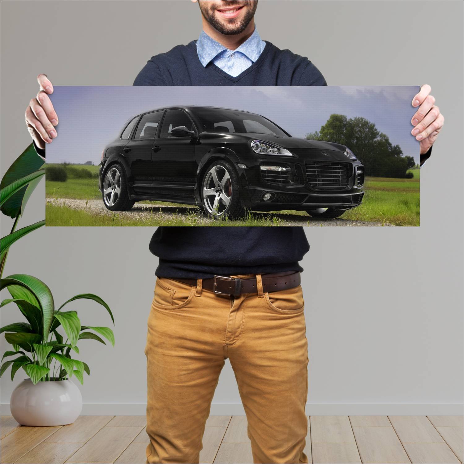 Cuadro grande 30x80cm 2007 porsche cayenne by mans 491 Porsche