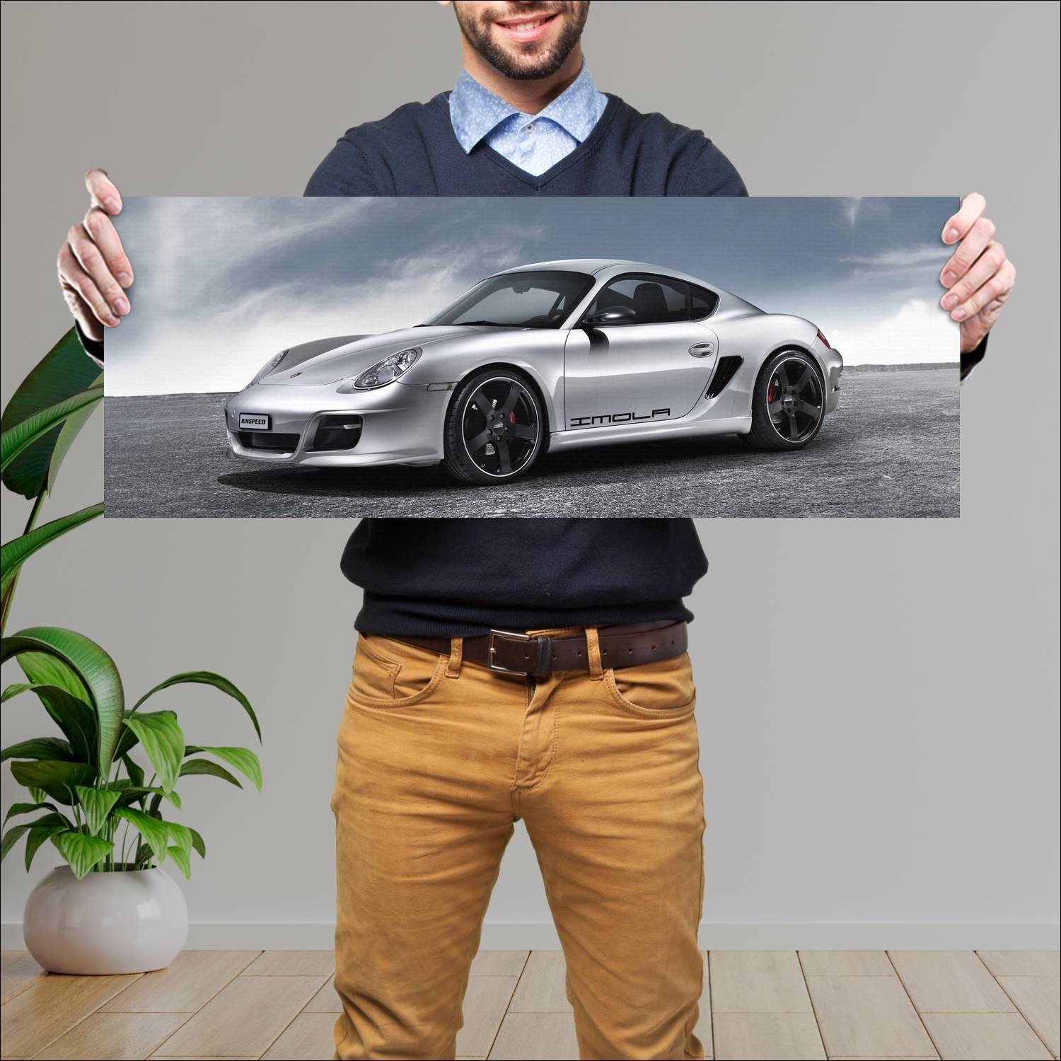 Cuadro grande 30x80cm 2007 rinspeed imola auto 495 Porsche