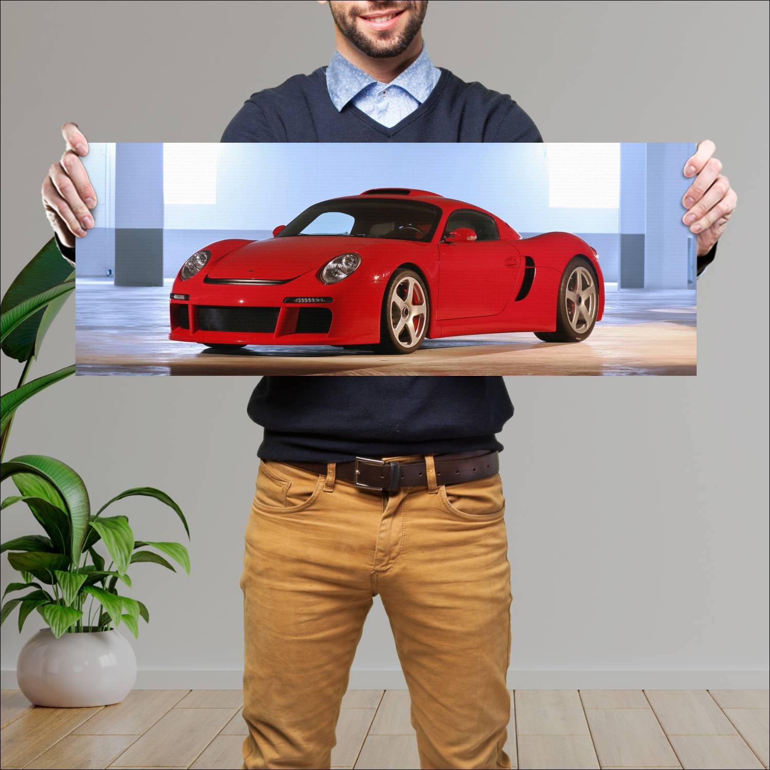 Cuadro grande 30x80cm 2007 ruf ctr3 auto 498 Porsche