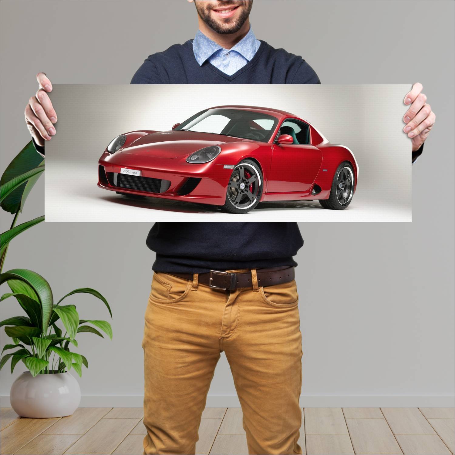 Cuadro grande 30x80cm 2007 ruf rk coupe auto 499 Porsche