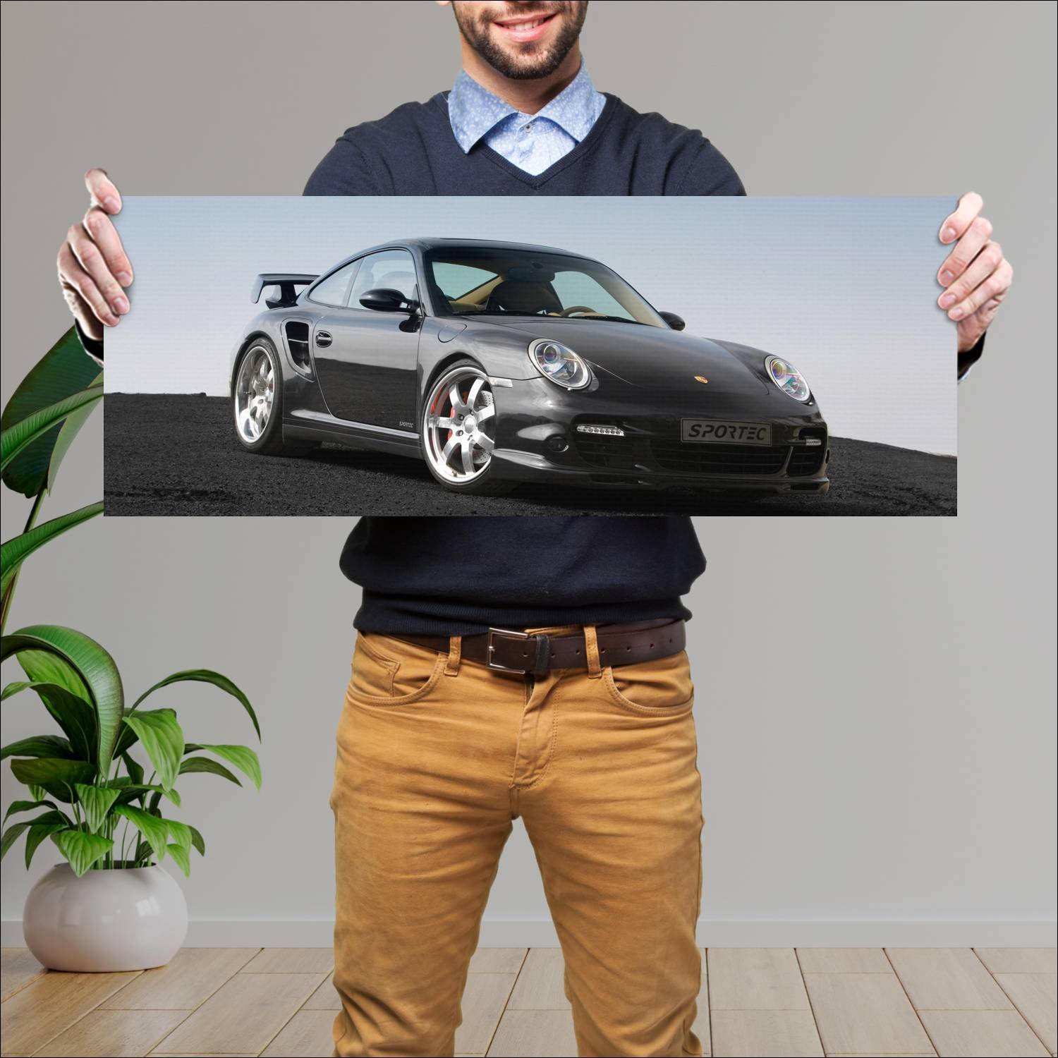 Cuadro grande 30x80cm 2007 sportec sp 580 based on 500 Porsche