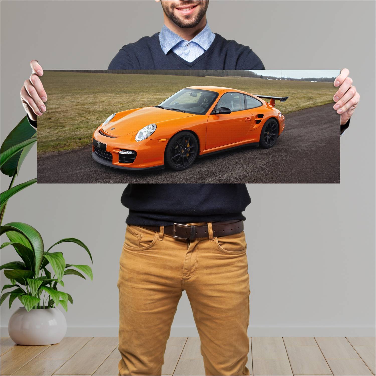 Cuadro grande 30x80cm 2008 9ff gturbo 850 auto 505 Porsche