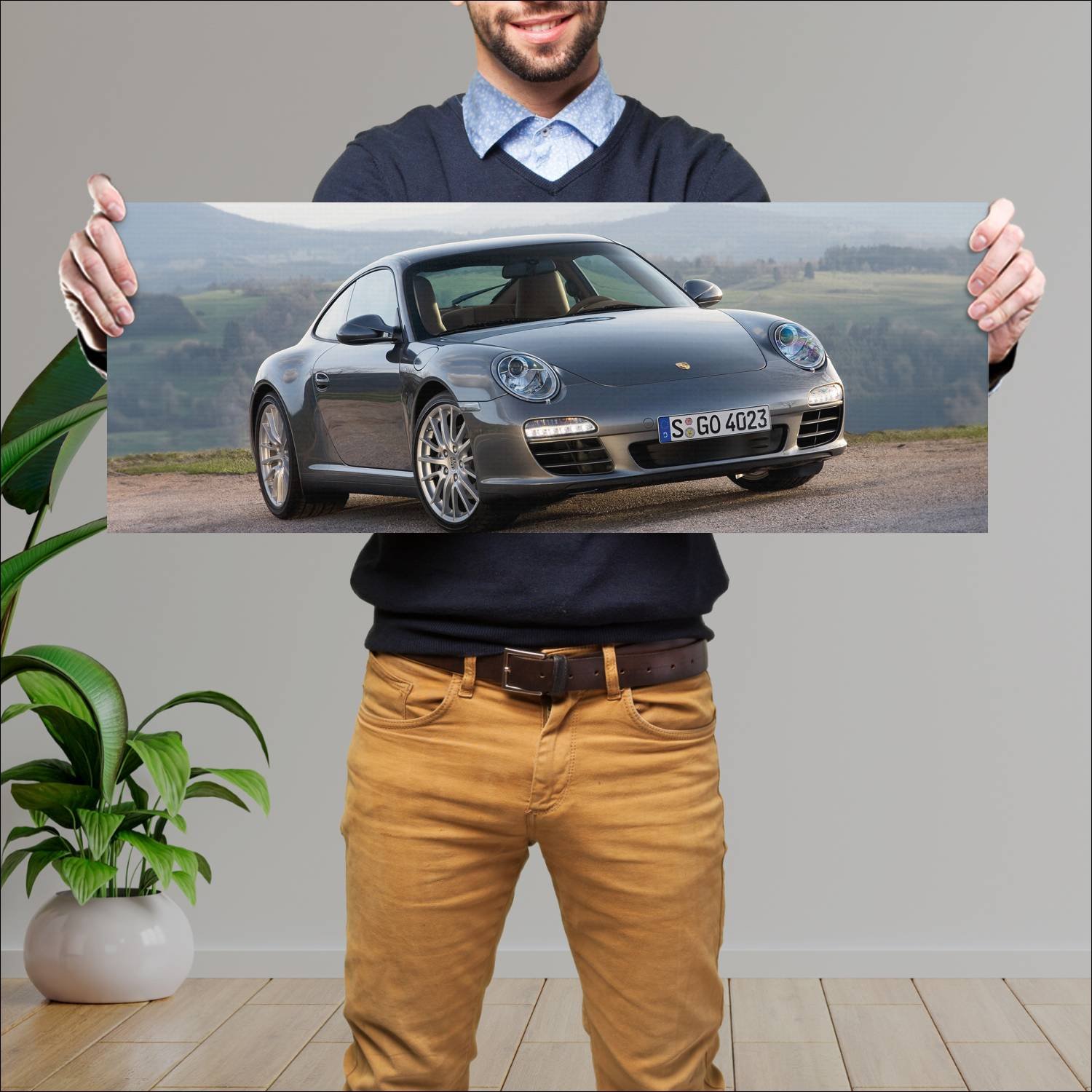 Cuadro grande 30x80cm 2008 porsche 911 carrera 494 507 Porsche