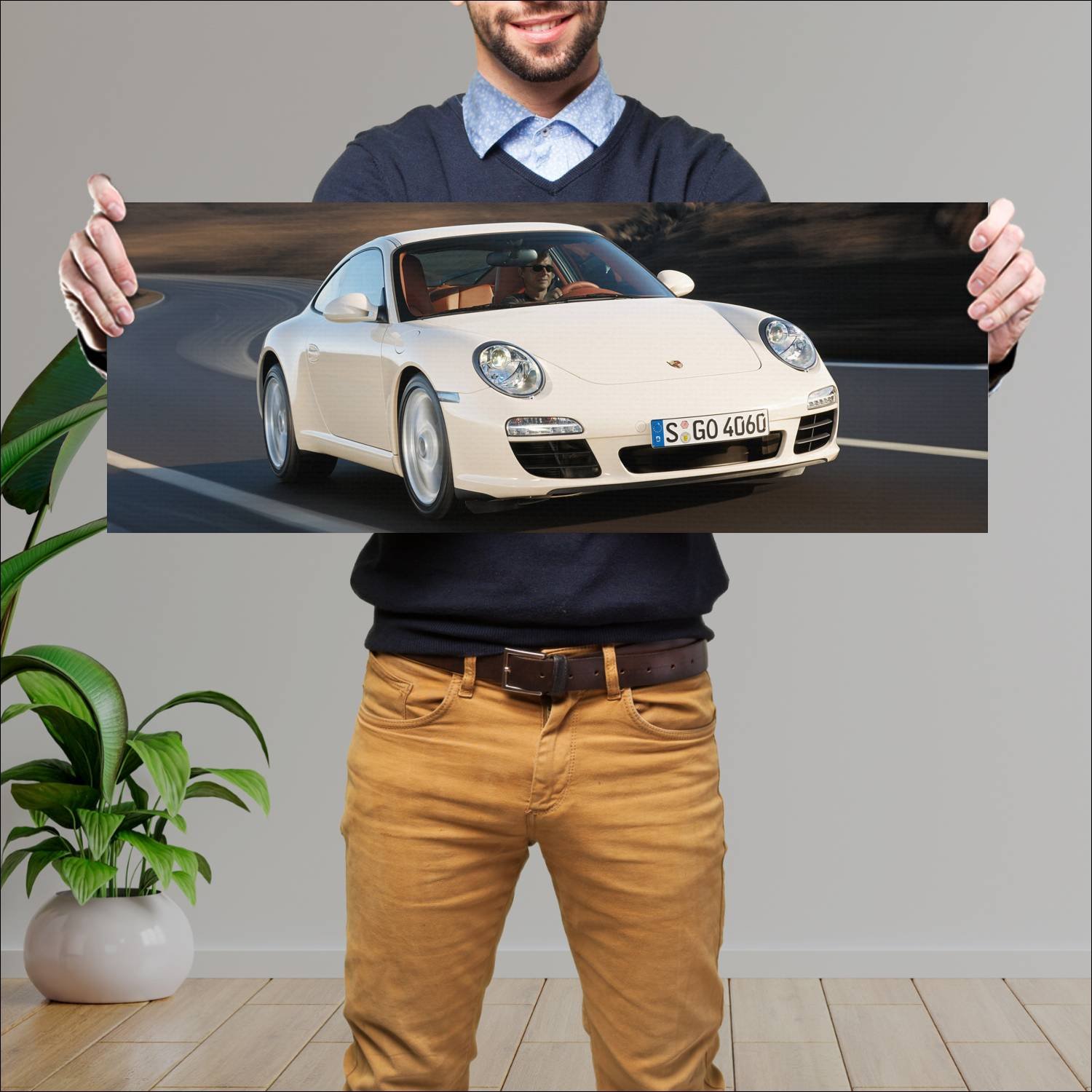 Cuadro grande 30x80cm 2008 porsche 911 carrera 494 509 Porsche