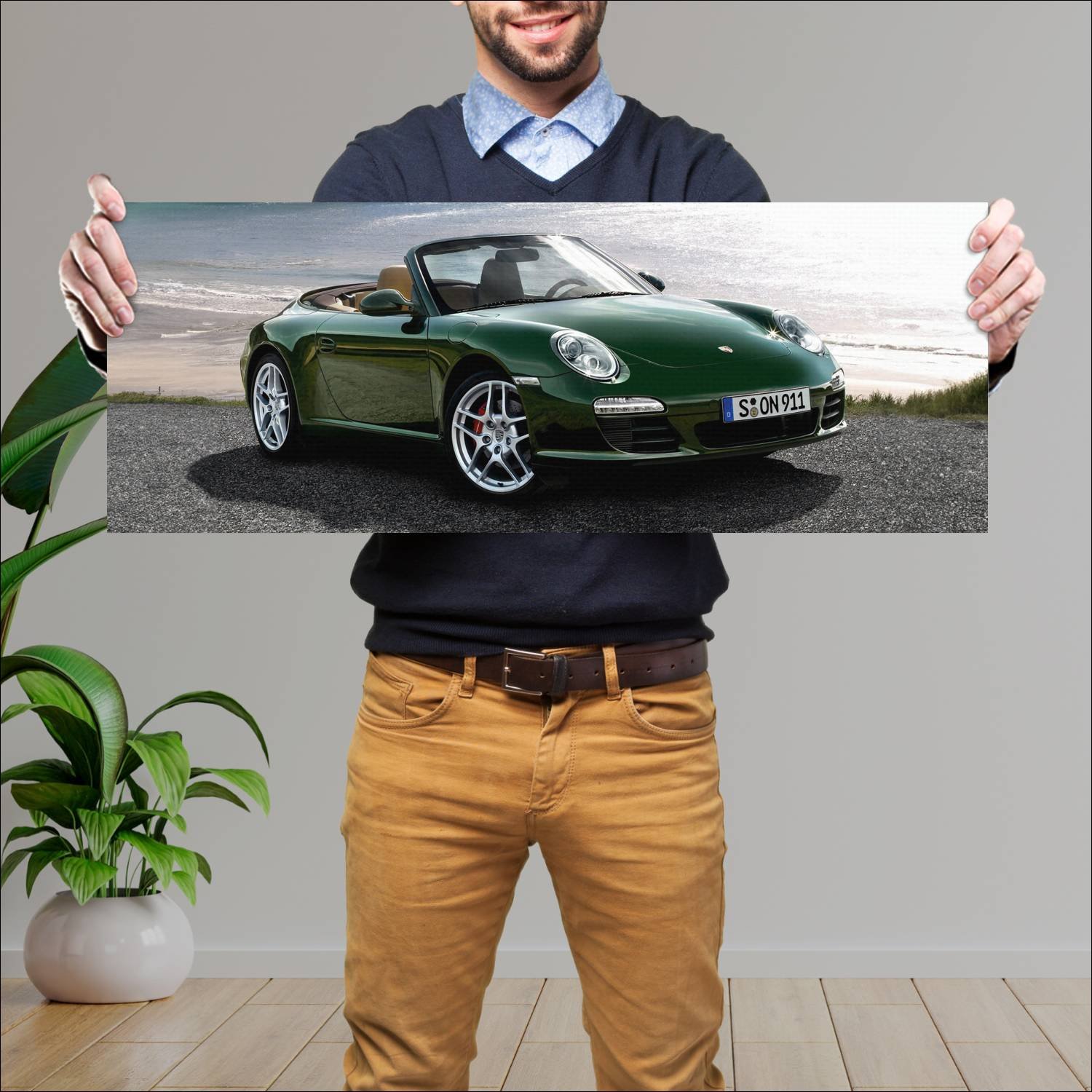 Cuadro grande 30x80cm 2008 porsche 911 carrera s c 518 Porsche