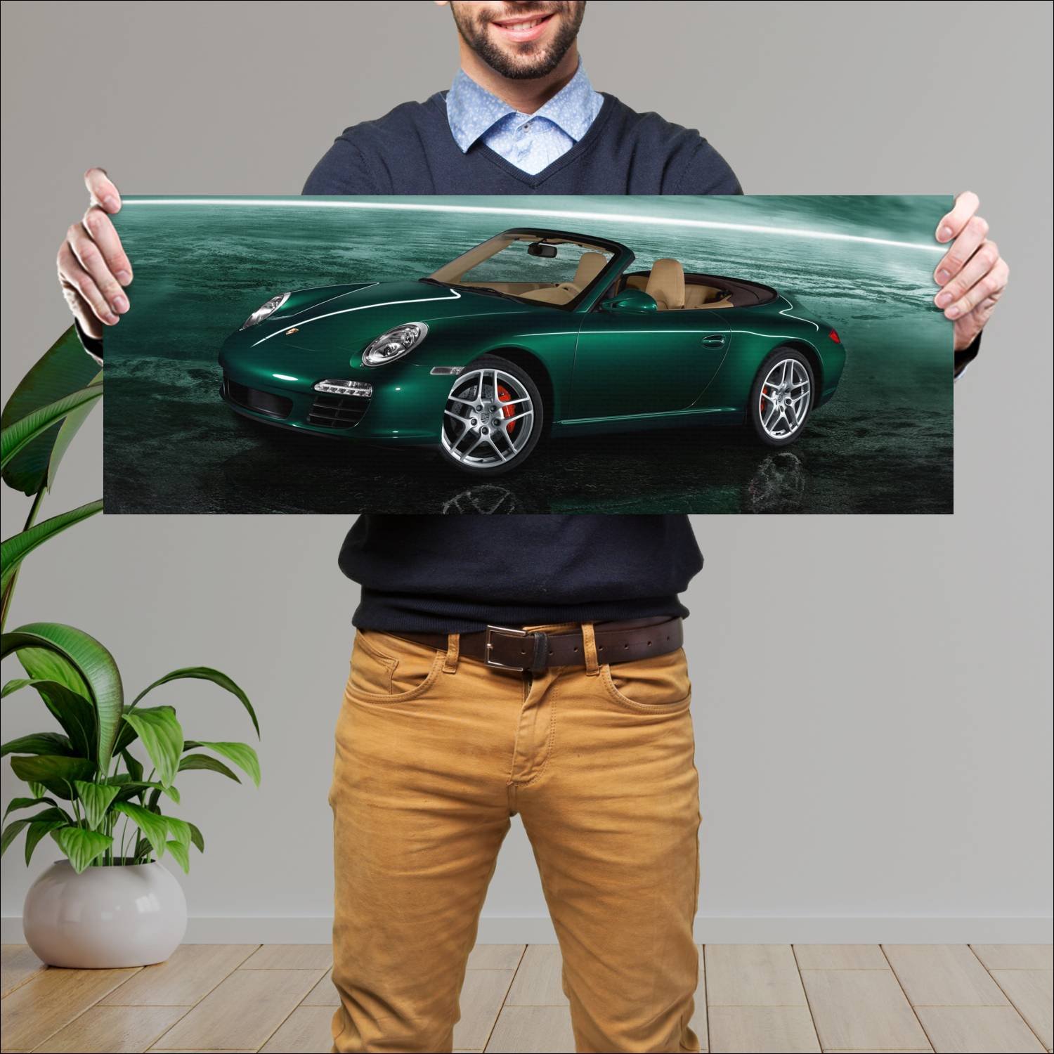 Cuadro grande 30x80cm 2008 porsche 911 carrera s c 519 Porsche