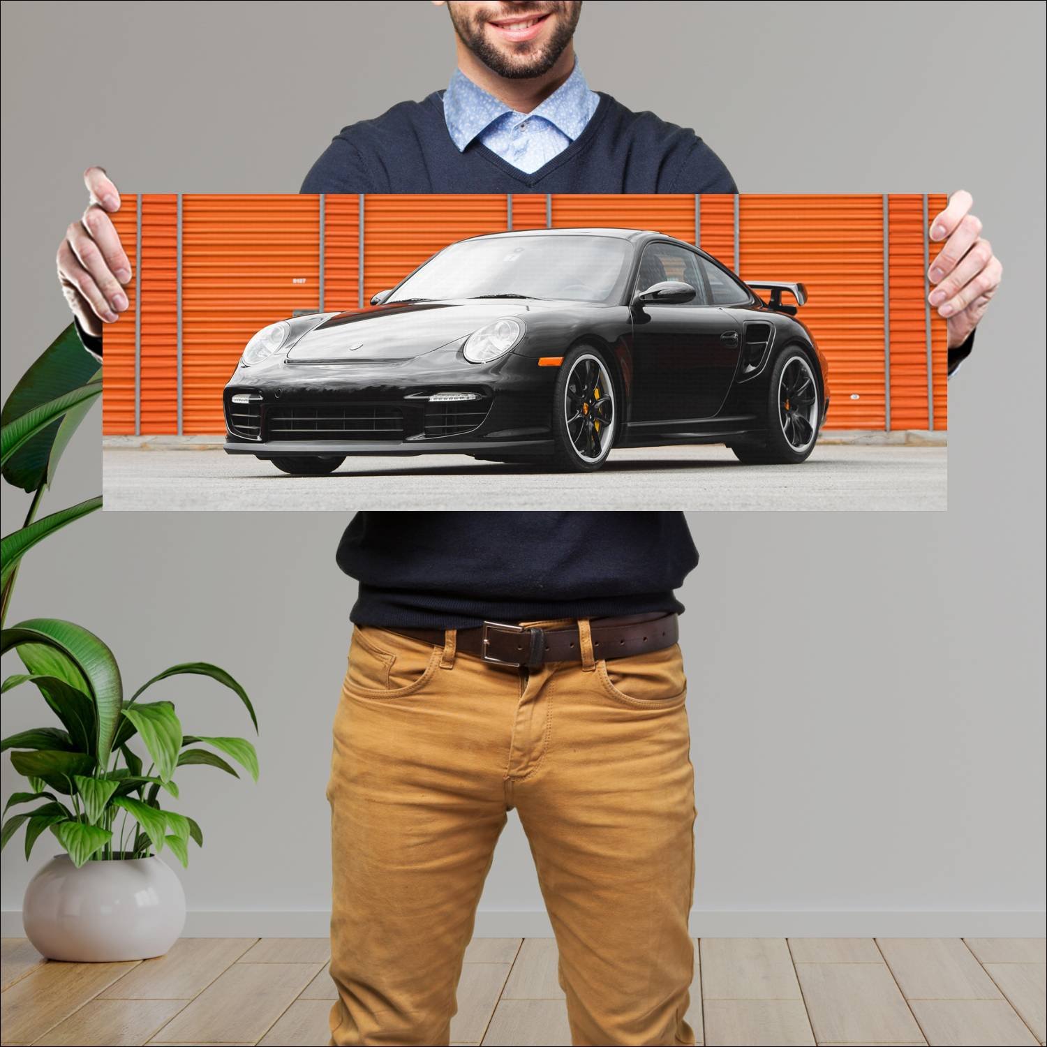 Cuadro grande 30x80cm 2008 porsche 911 gt2 us Porsche