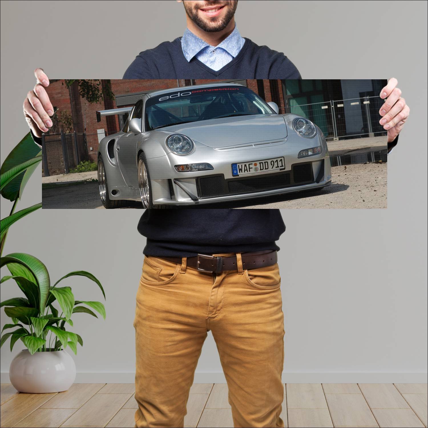 Cuadro grande 30x80cm 2008 porsche 911 gt2r by edo 525 Porsche