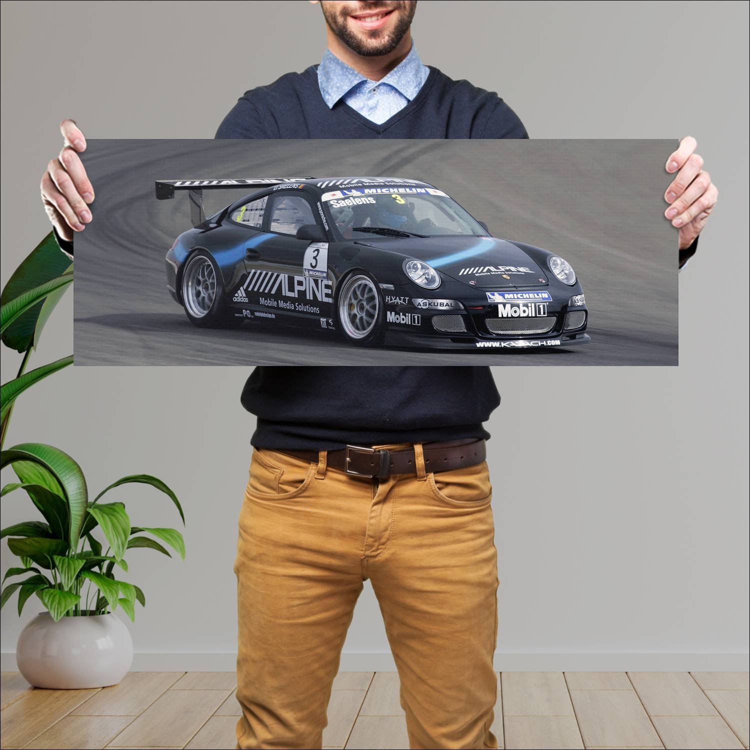 Cuadro grande 30x80cm 2008 porsche 911 gt3 cup s 4 527 Porsche