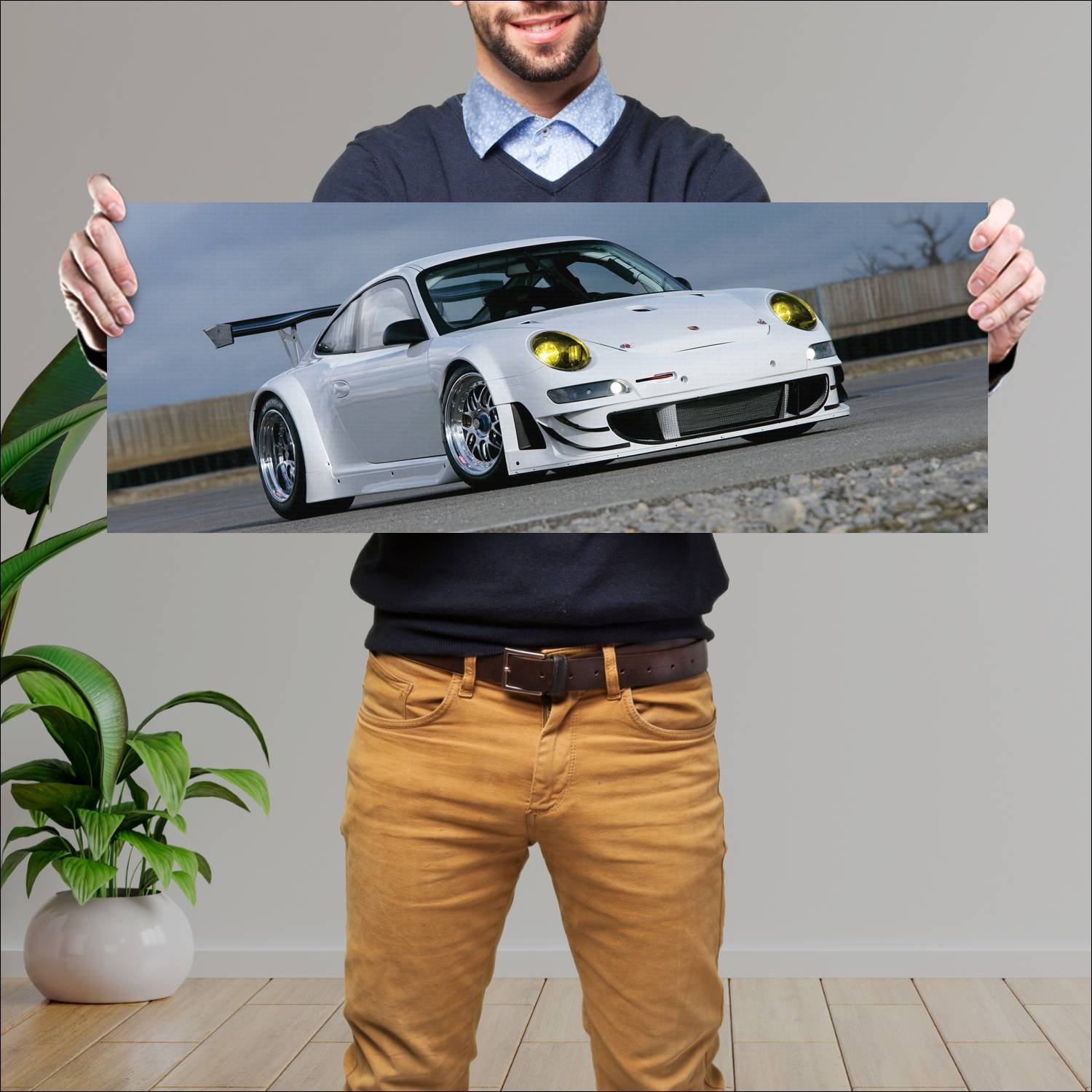 Cuadro grande 30x80cm 2008 porsche 911 gt3 rsr 494 529 Porsche