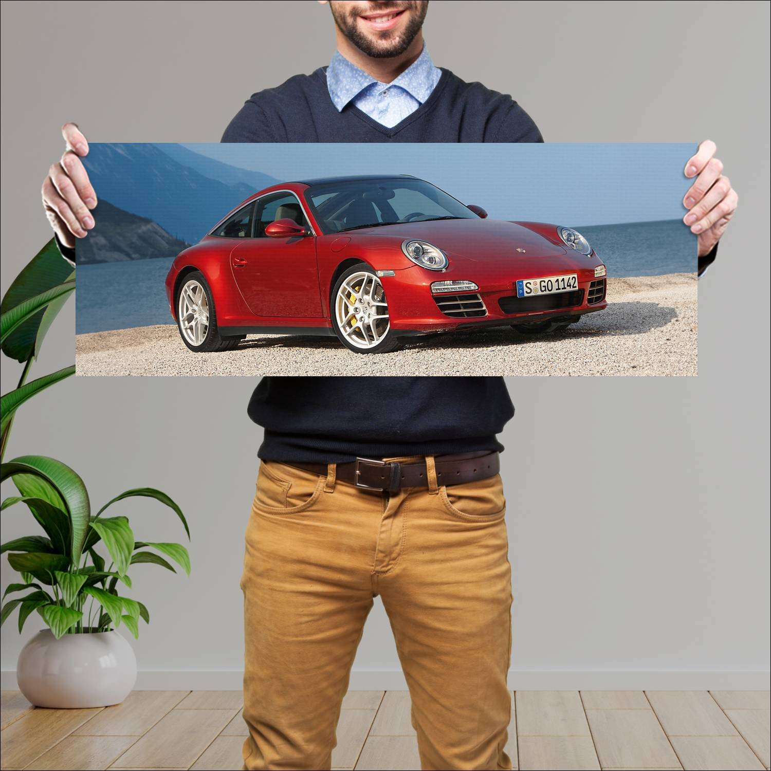 Cuadro grande 30x80cm 2008 porsche 911 targa s 493 531 Porsche