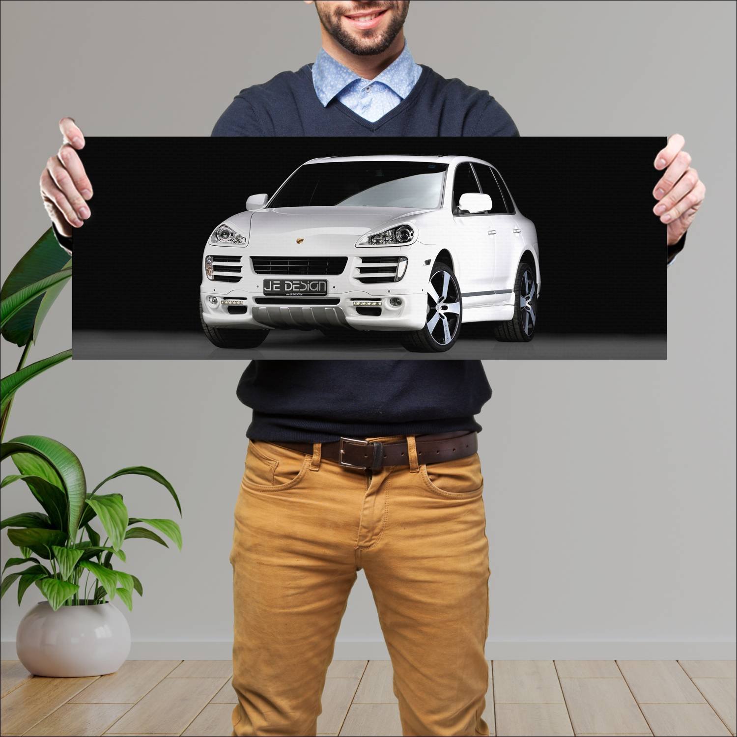 Cuadro grande 30x80cm 2008 porsche cayenne by je d 536 Porsche
