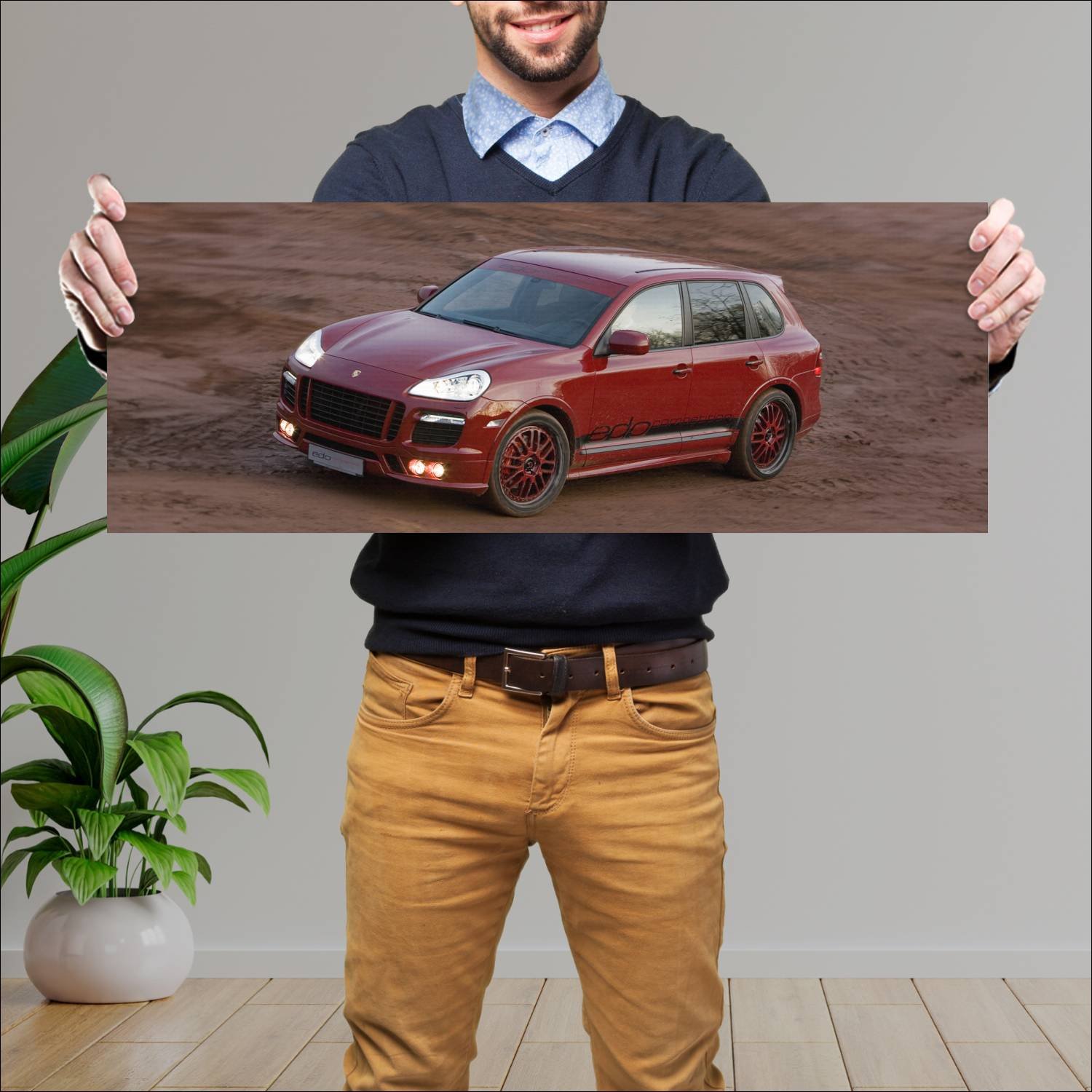 Cuadro grande 30x80cm 2008 porsche cayenne gts by 537 Porsche
