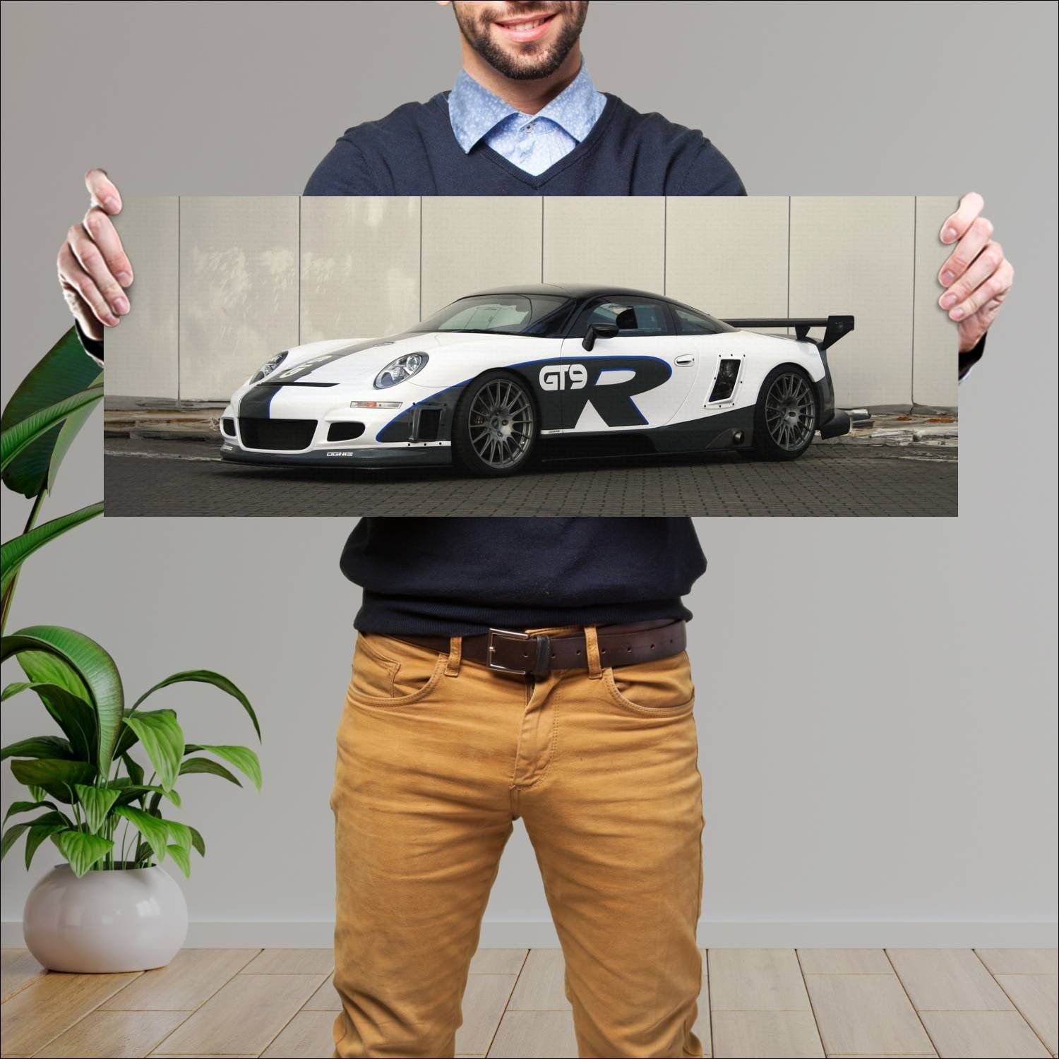 Cuadro grande 30x80cm 2009 9ff gt9 r auto 552 Porsche
