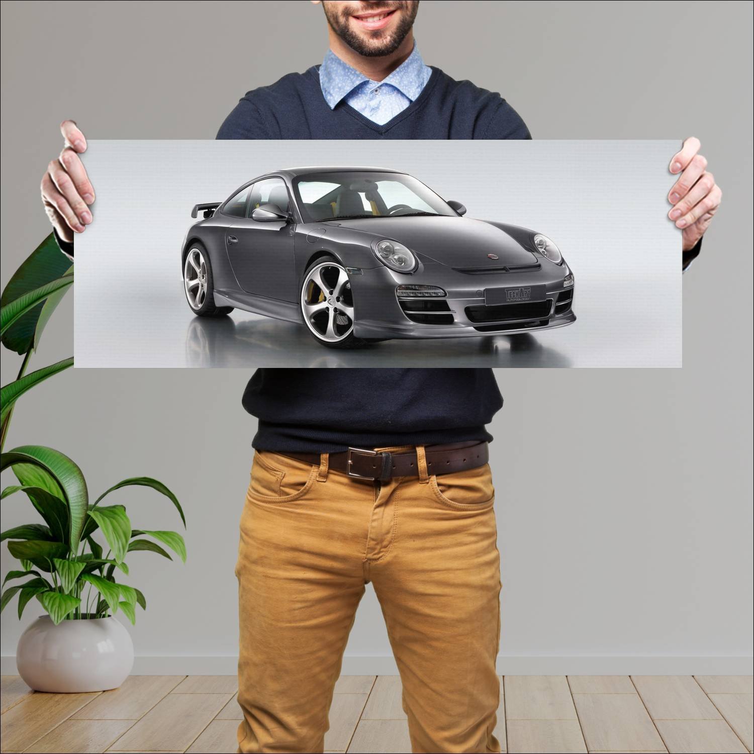 Cuadro grande 30x80cm 2009 porsche 911 carrera aer 568 Porsche