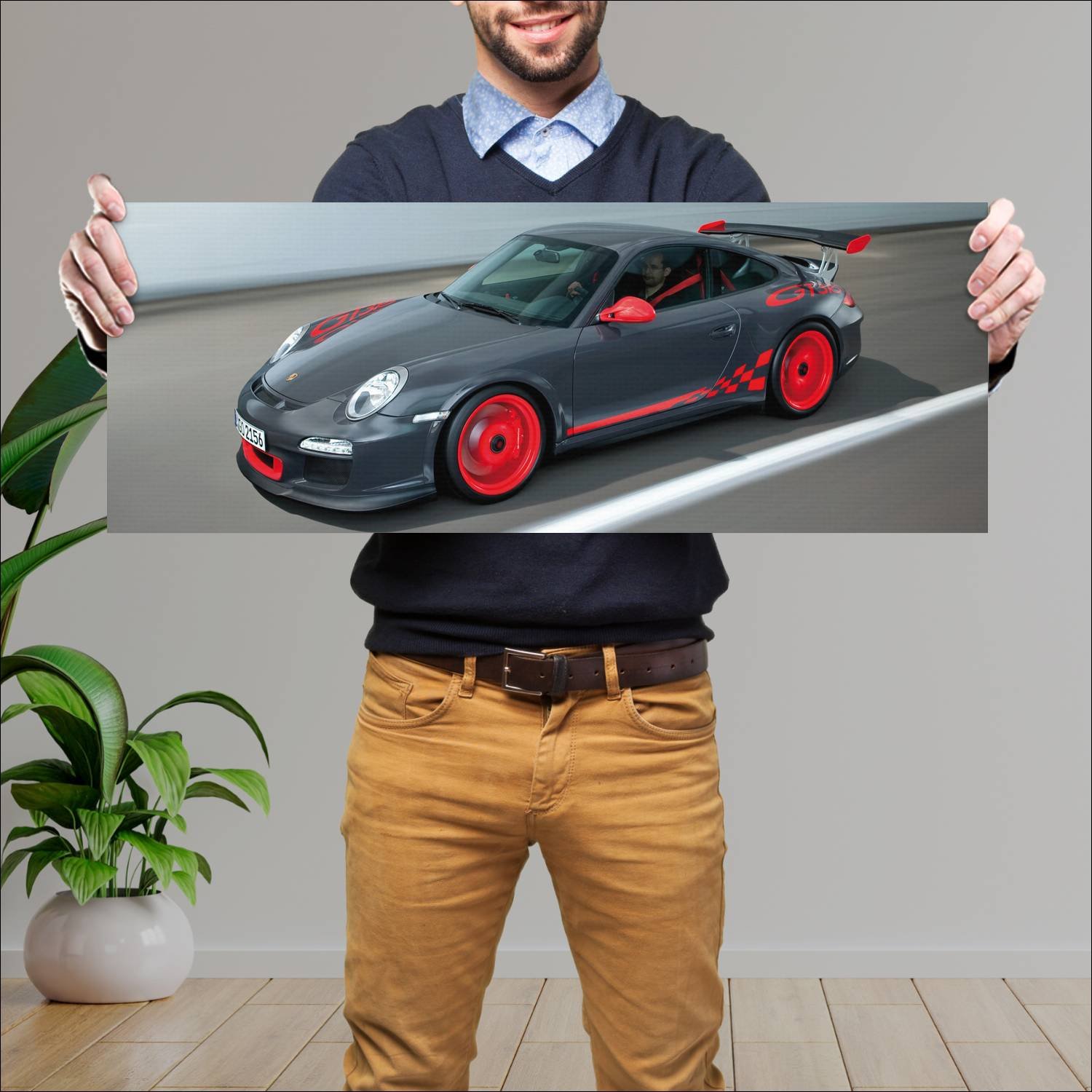 Cuadro grande 30x80cm 2009 porsche 911 gt3 rs Porsche