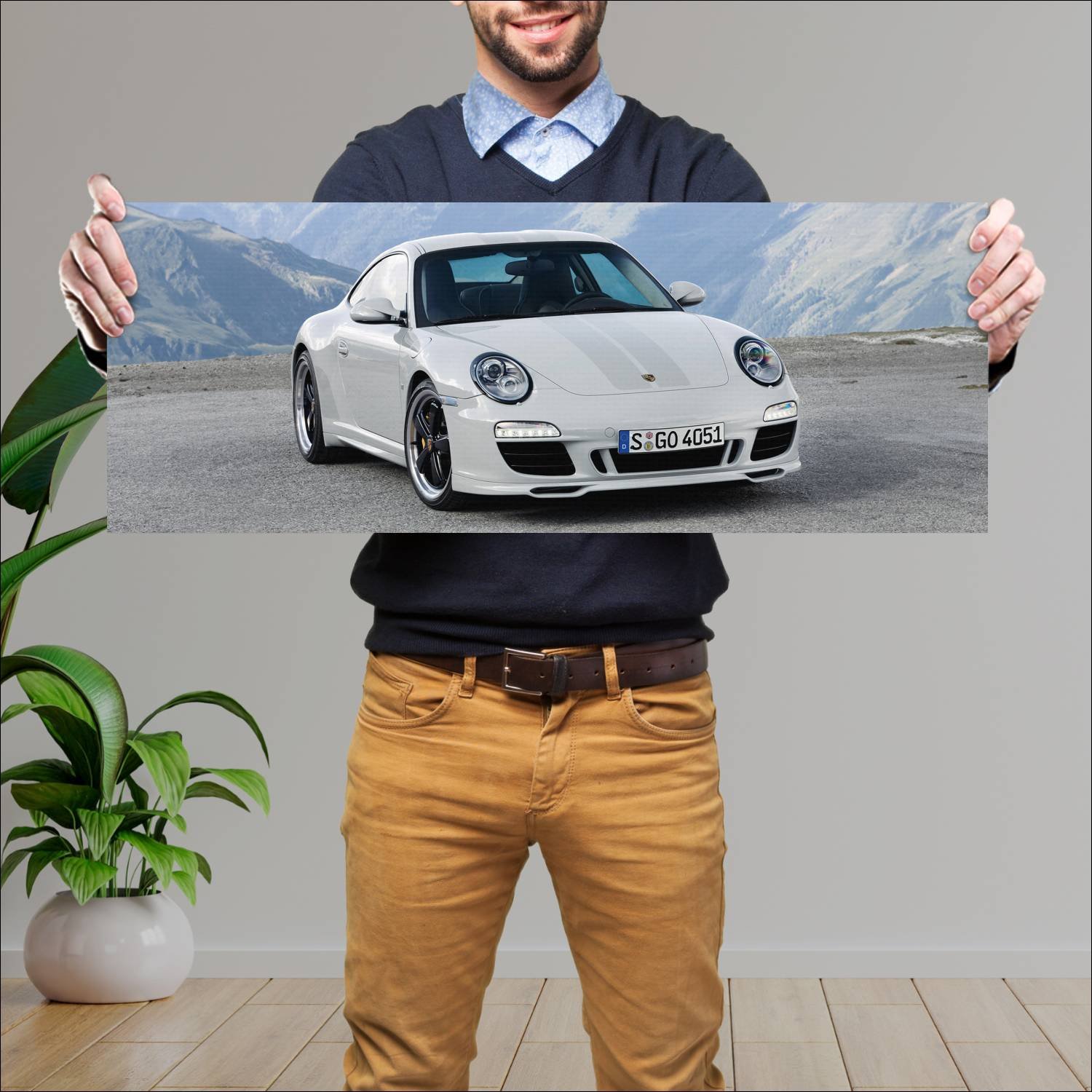 Cuadro grande 30x80cm 2009 porsche 911 sport class 582 Porsche