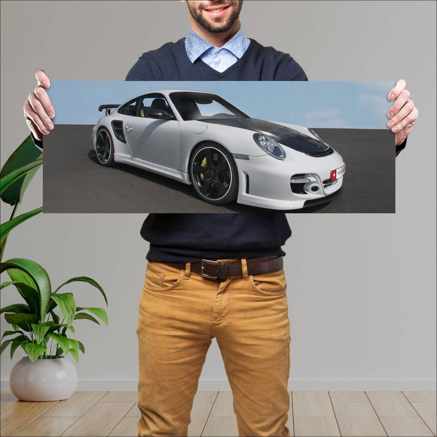 Cuadro grande 30x80cm 2009 porsche 911 turbo by ma 584 Porsche