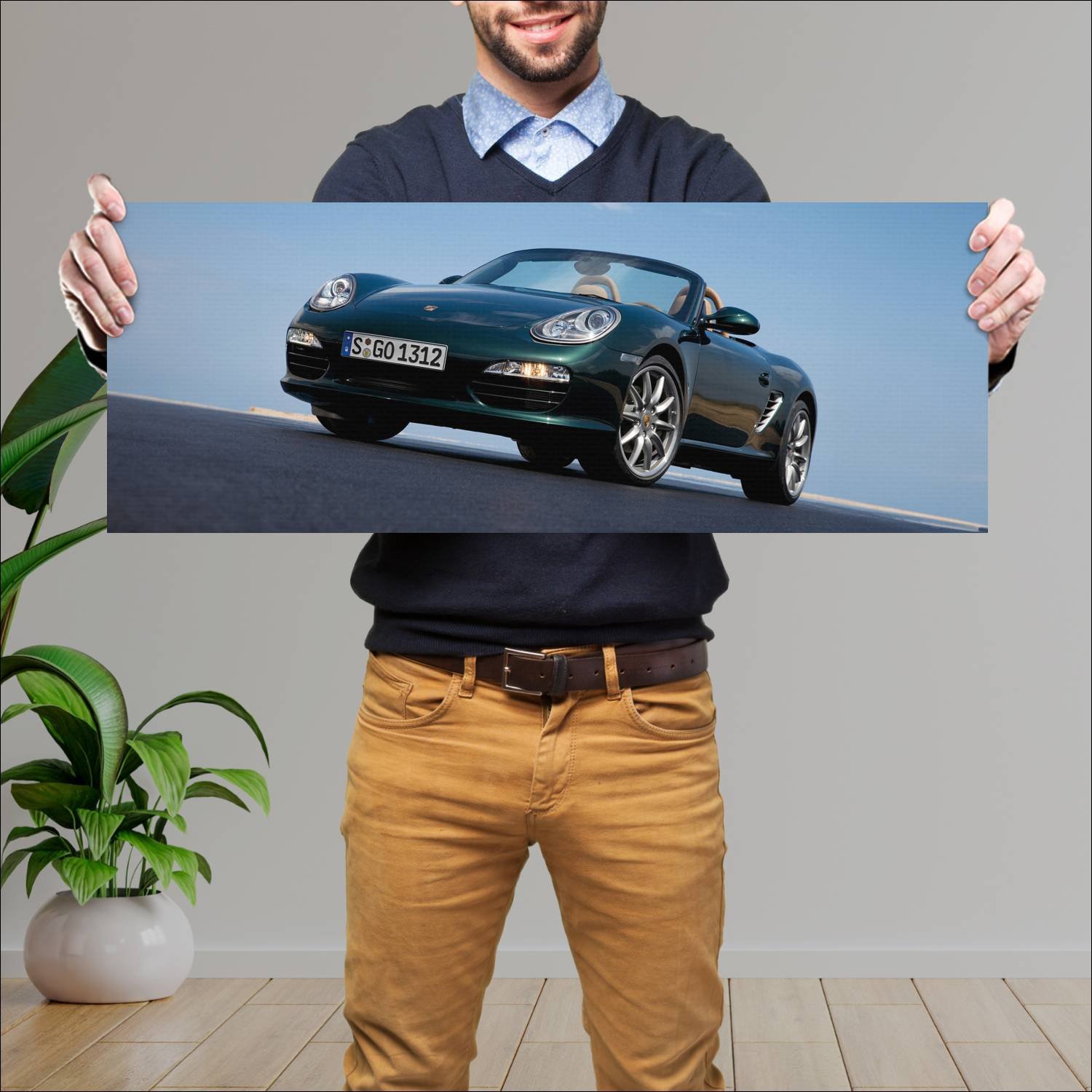Cuadro grande 30x80cm 2009 porsche boxster auto 587 Porsche