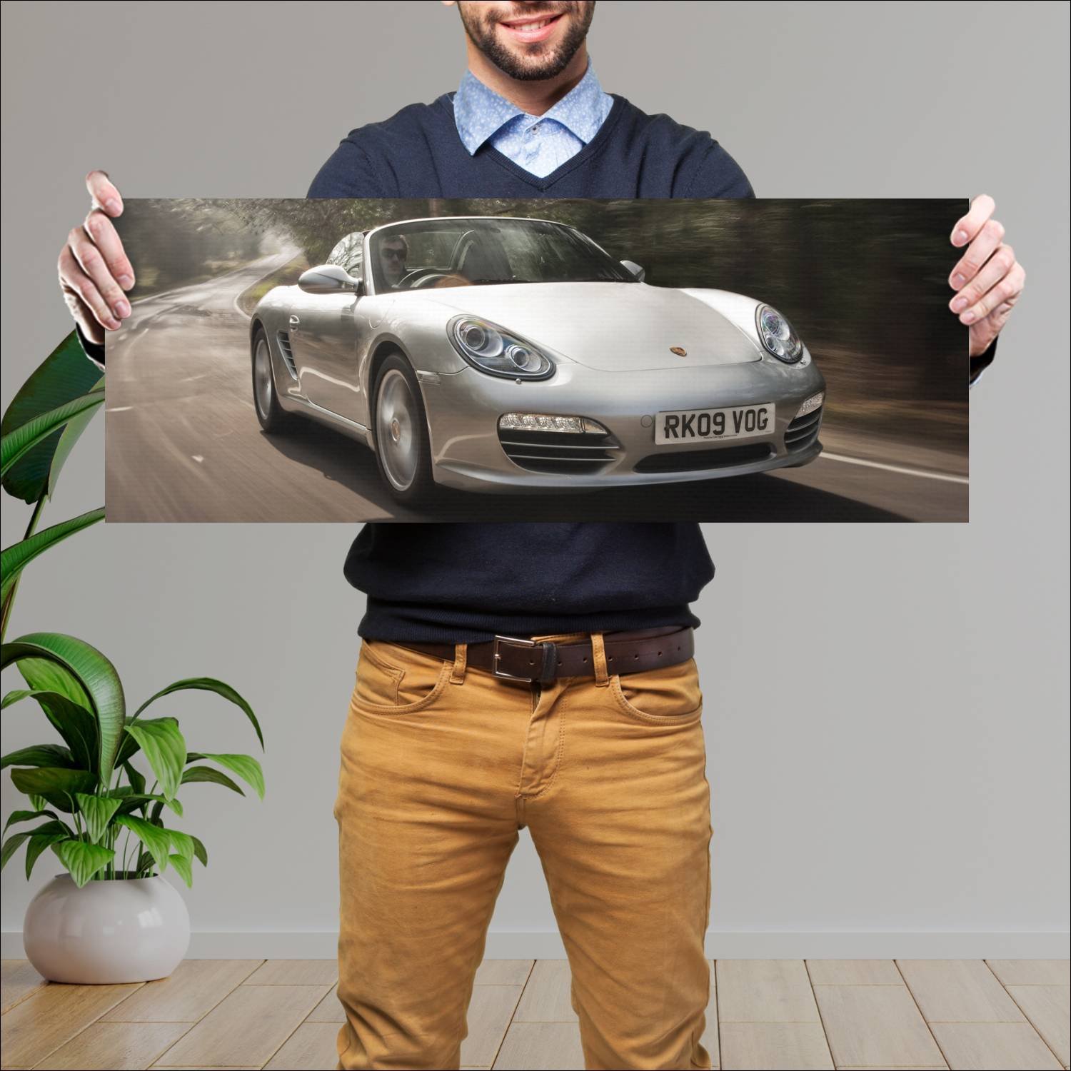 Cuadro grande 30x80cm 2009 porsche boxster uk Porsche
