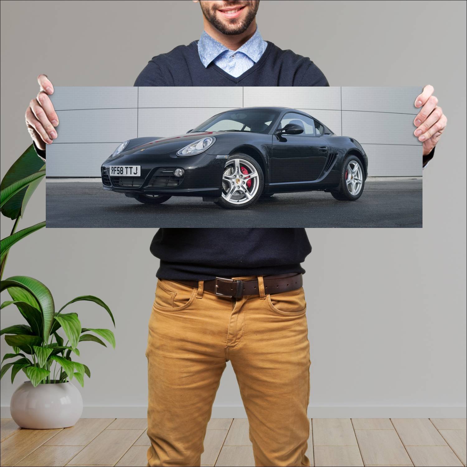 Cuadro grande 30x80cm 2009 porsche cayman s uk 491 599 Porsche