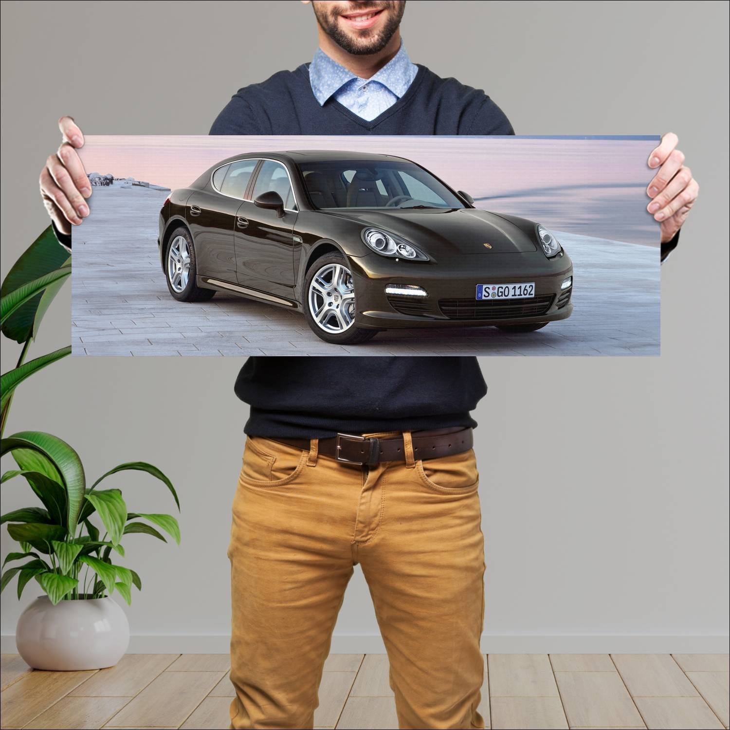 Cuadro grande 30x80cm 2009 porsche panamera s Porsche