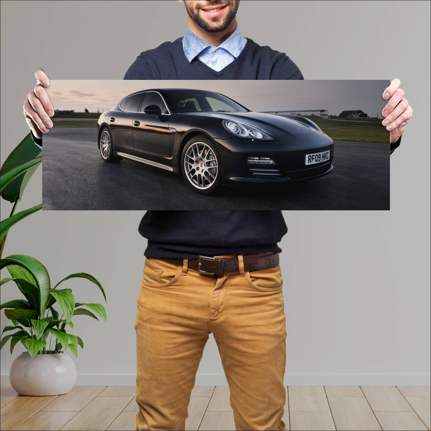 Cuadro grande 30x80cm 2009 porsche panamera s uk 4 605 Porsche