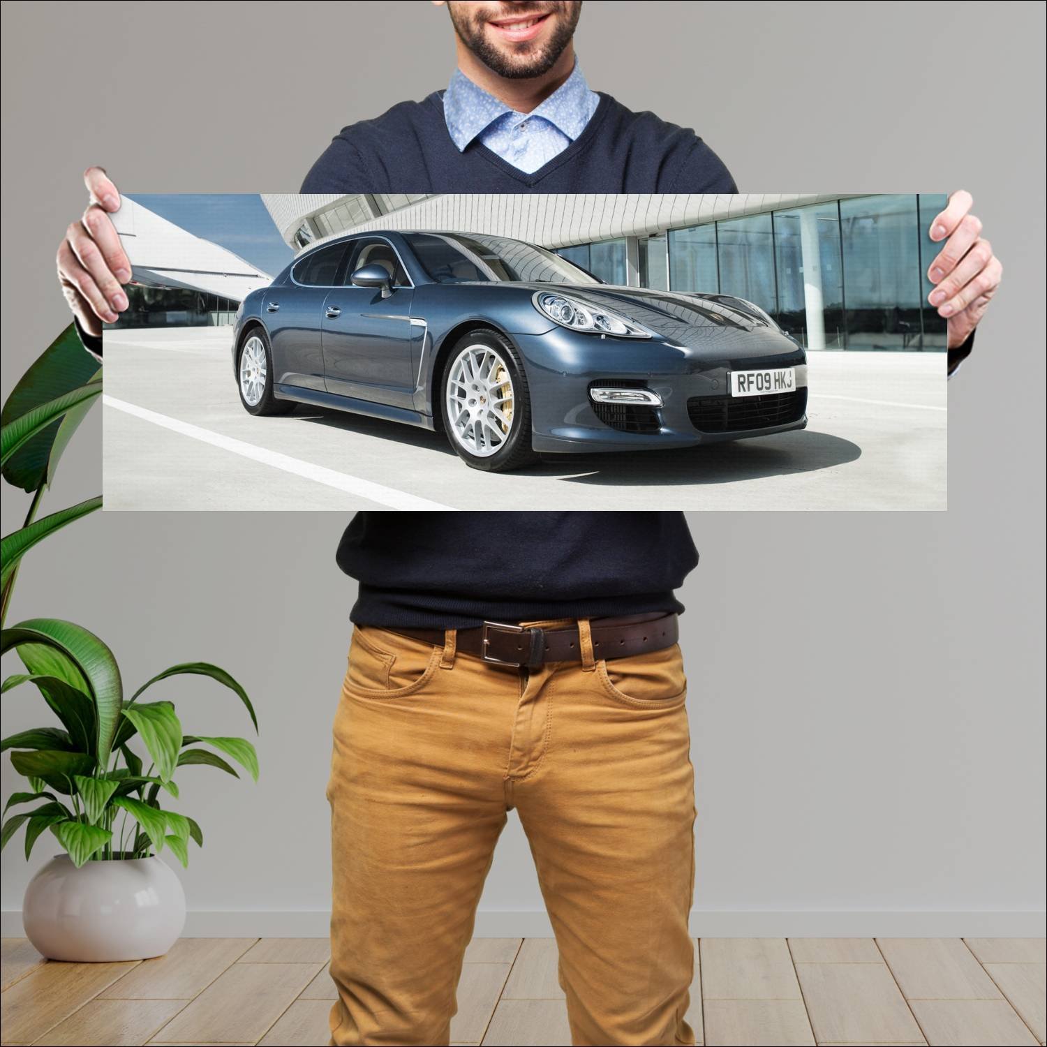 Cuadro grande 30x80cm 2009 porsche panamera turbo 608 Porsche