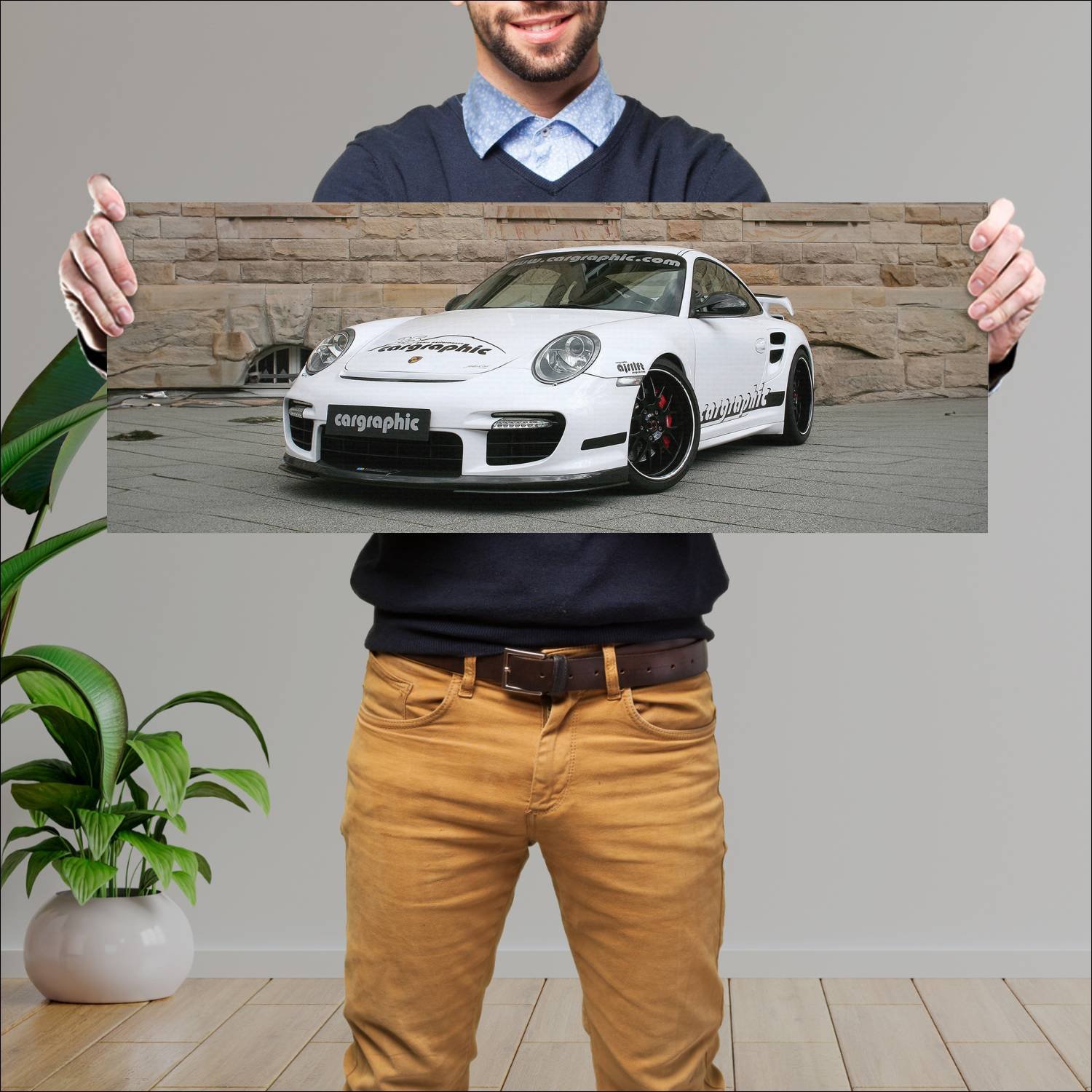 Cuadro grande 30x80cm 2010 cargraphic gtr rsc 3 6 613 Porsche