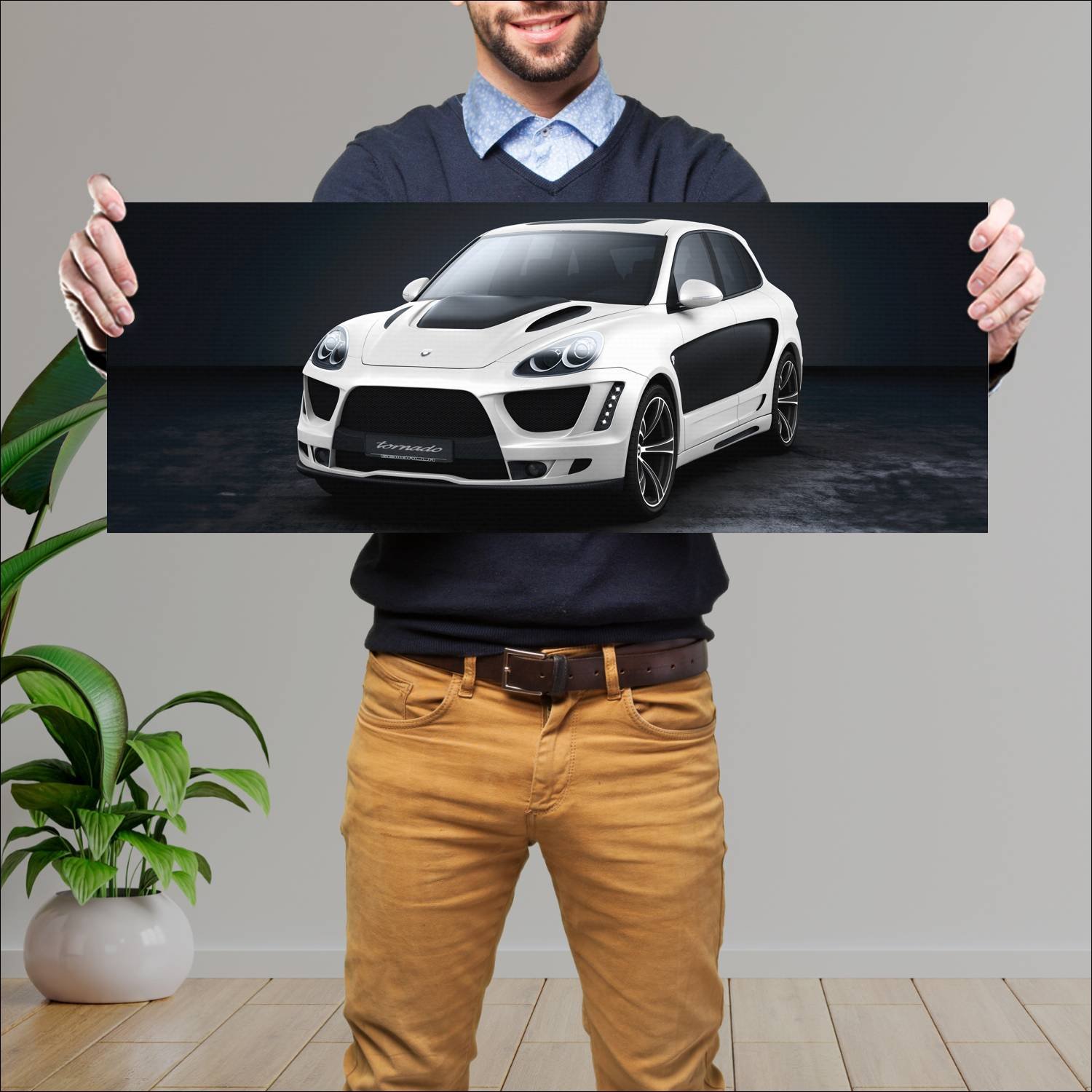 Cuadro grande 30x80cm 2010 gemballa tornado auto 614 Porsche