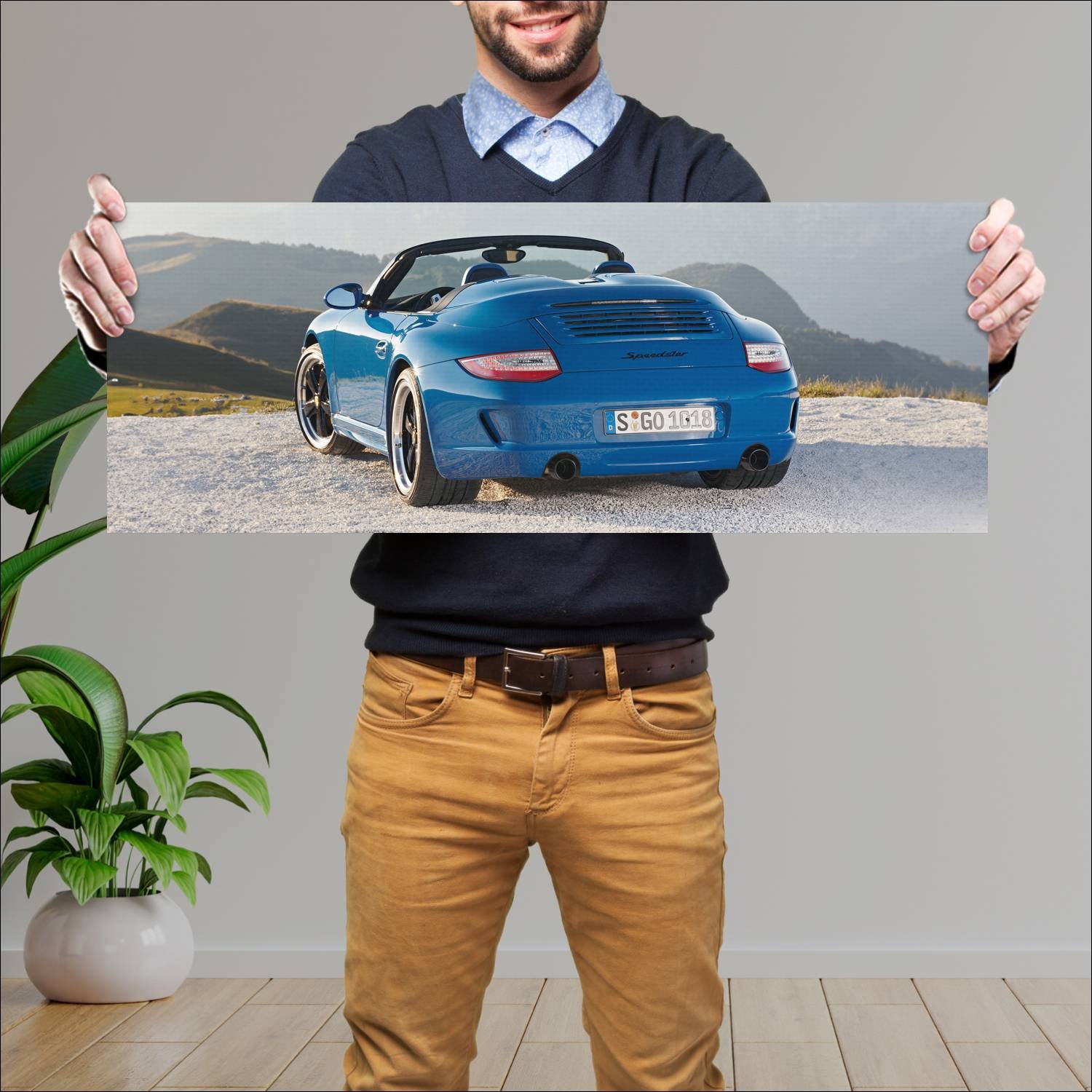 Cuadro grande 30x80cm 2010 porsche 911 speedster 4 628 Porsche
