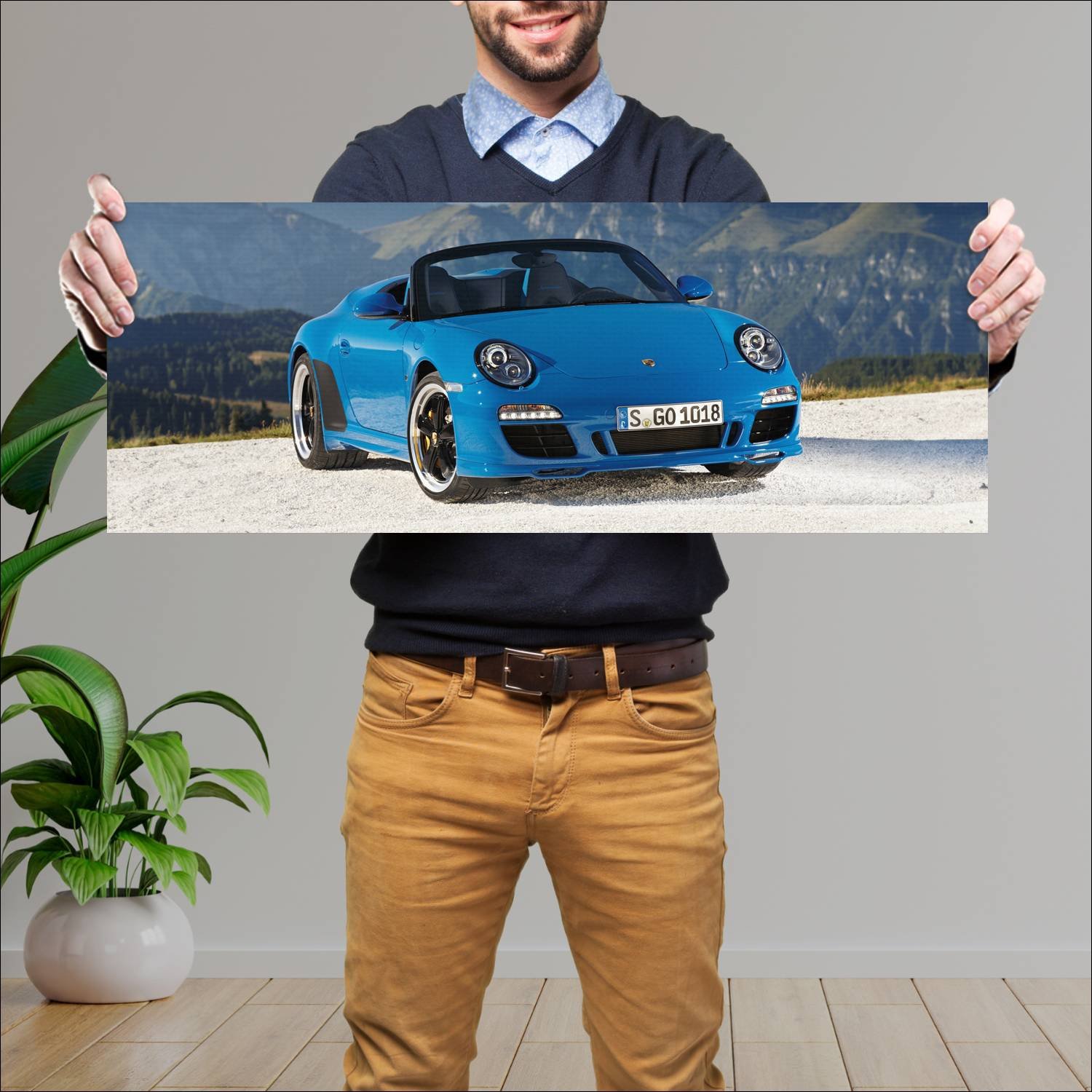 Cuadro grande 30x80cm 2010 porsche 911 speedster 4 629 Porsche
