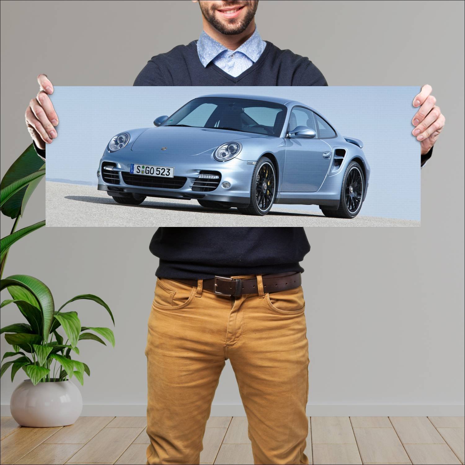 Cuadro grande 30x80cm 2010 porsche 911 turbo s 493 633 Porsche