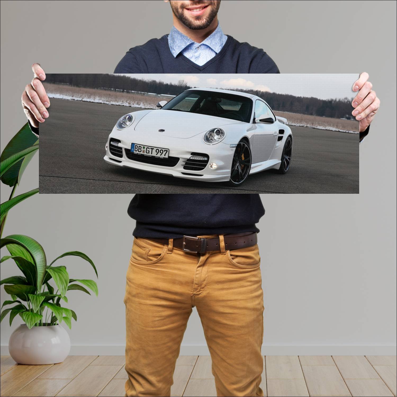 Cuadro grande 30x80cm 2010 porsche 911 turbo s by 634 Porsche
