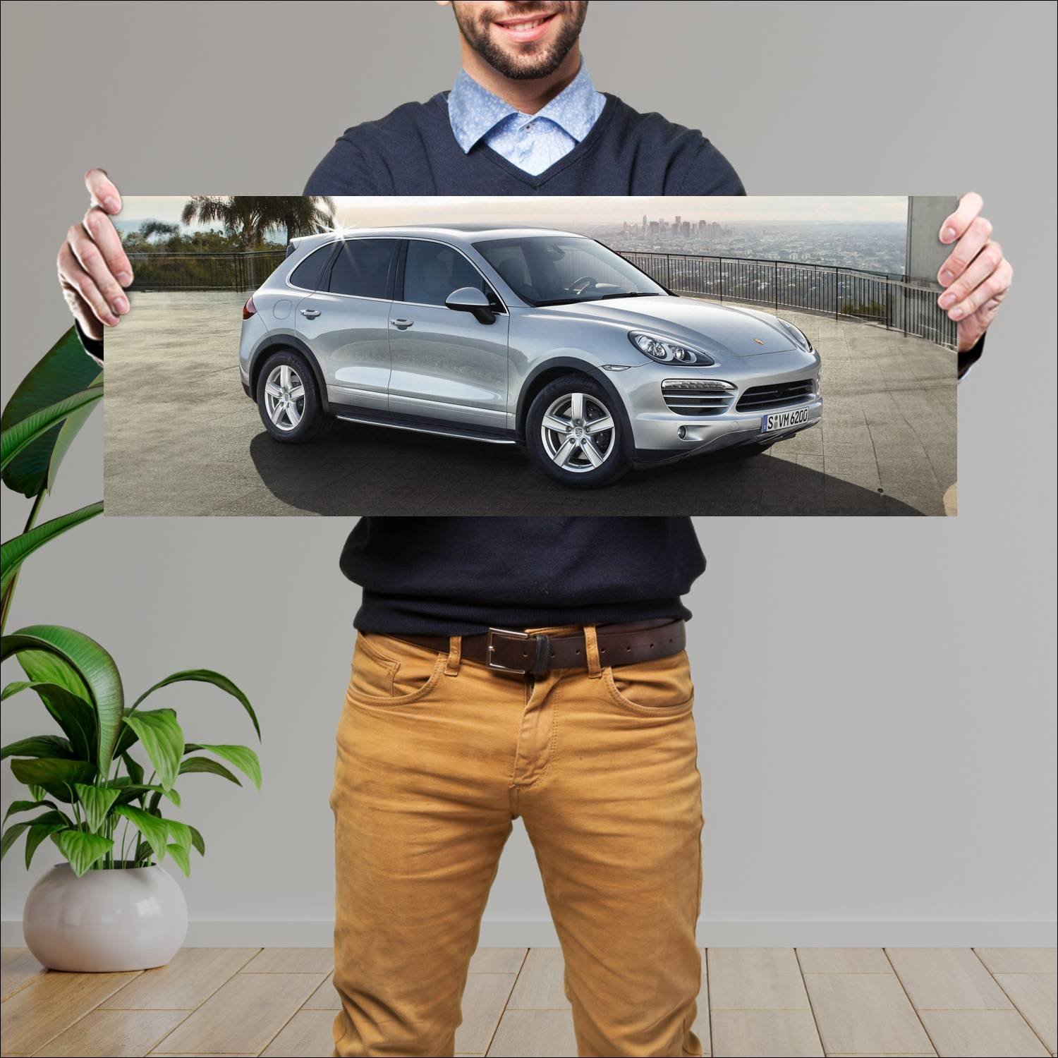 Cuadro grande 30x80cm 2010 porsche cayenne auto 641 Porsche