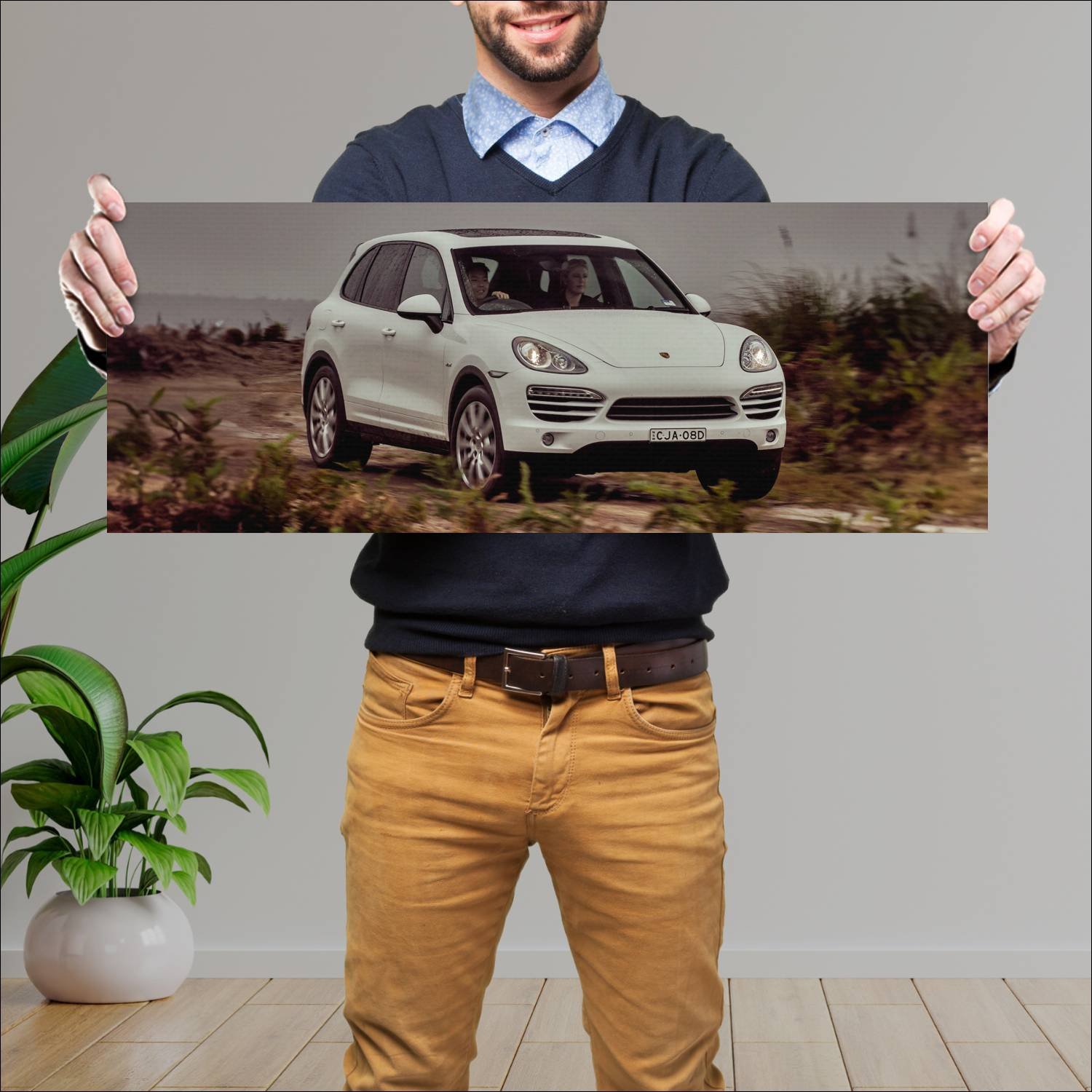 Cuadro grande 30x80cm 2010 porsche cayenne au Porsche