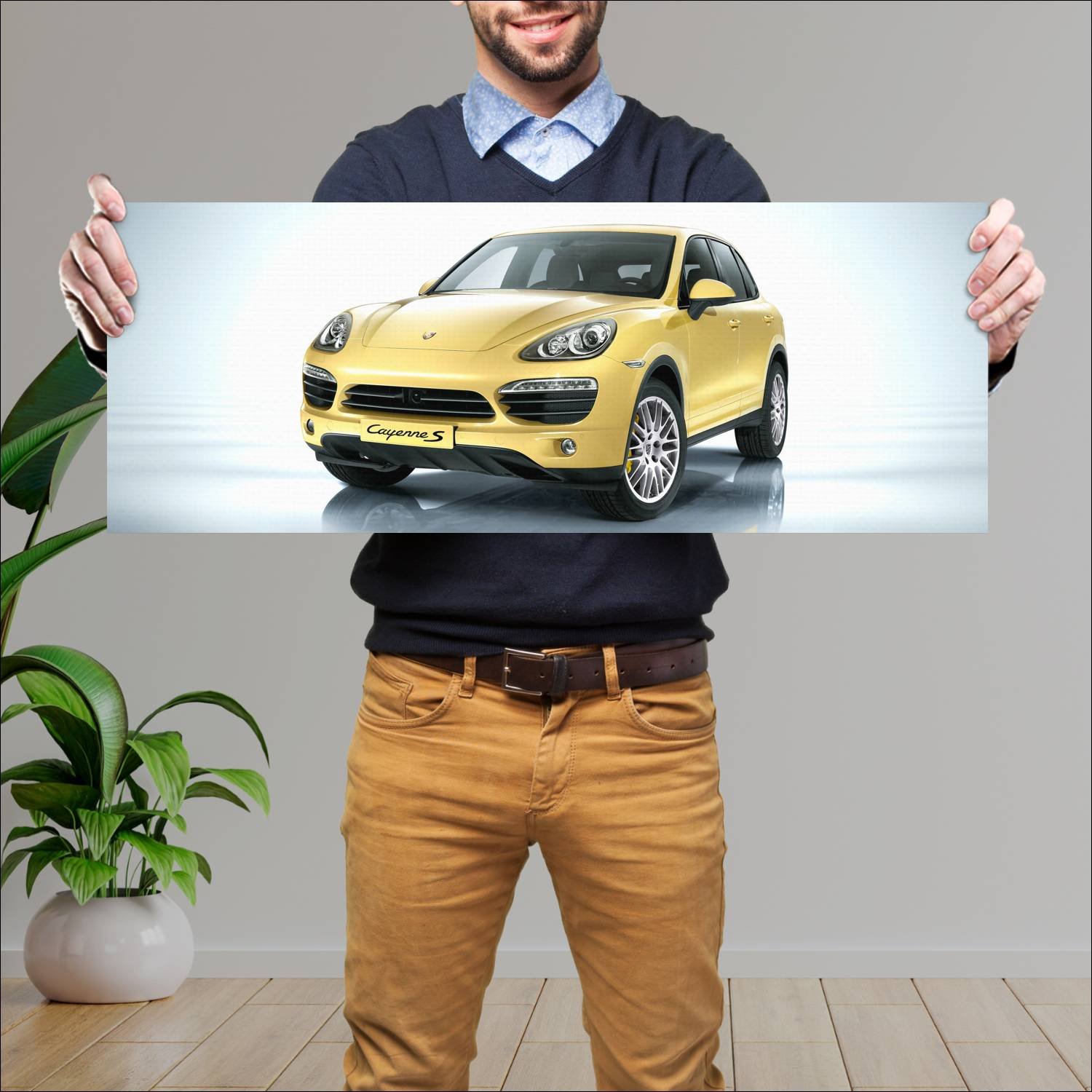 Cuadro grande 30x80cm 2010 porsche cayenne s auto 644 Porsche