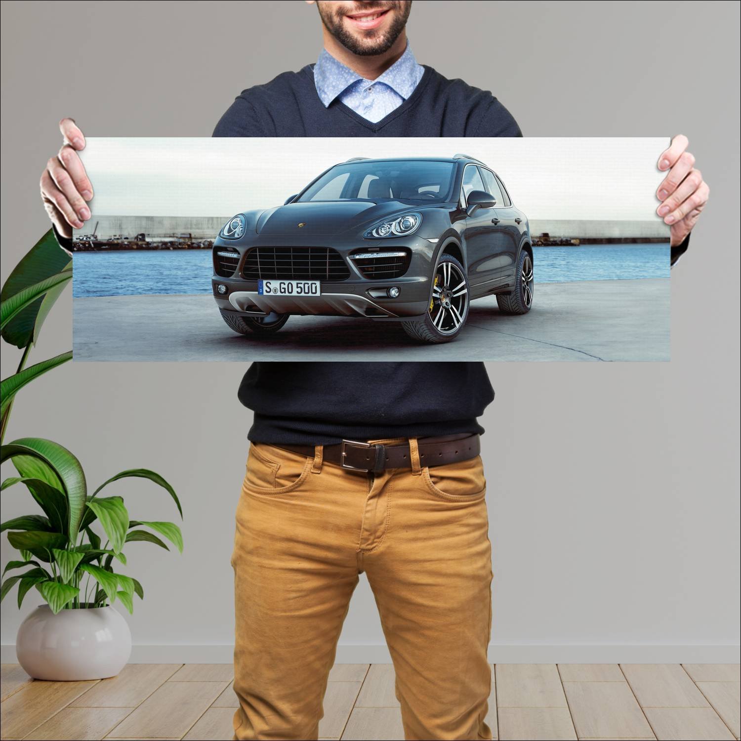 Cuadro grande 30x80cm 2010 porsche cayenne turbo 4 648 Porsche