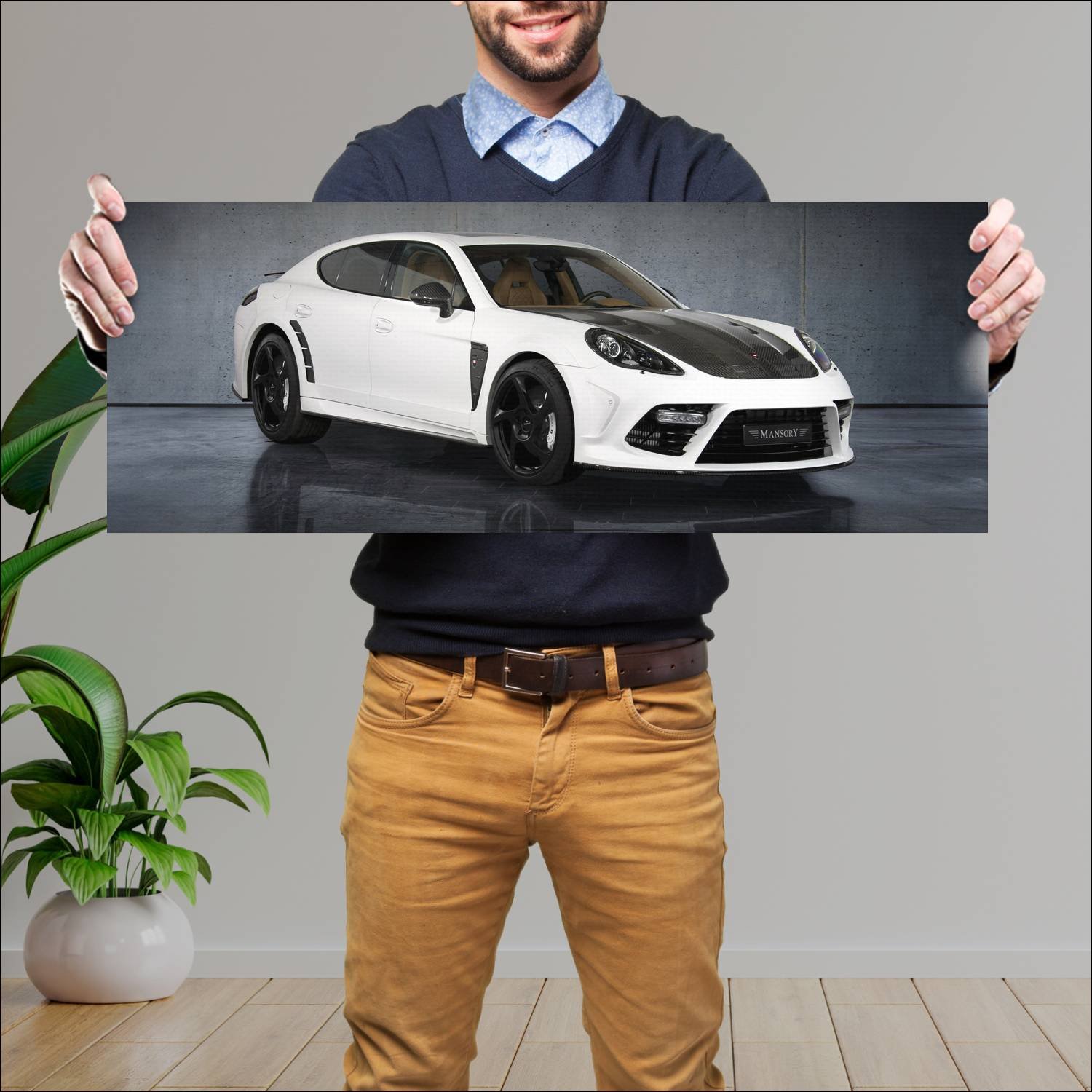 Cuadro grande 30x80cm 2010 porsche panamera turbo 656 Porsche