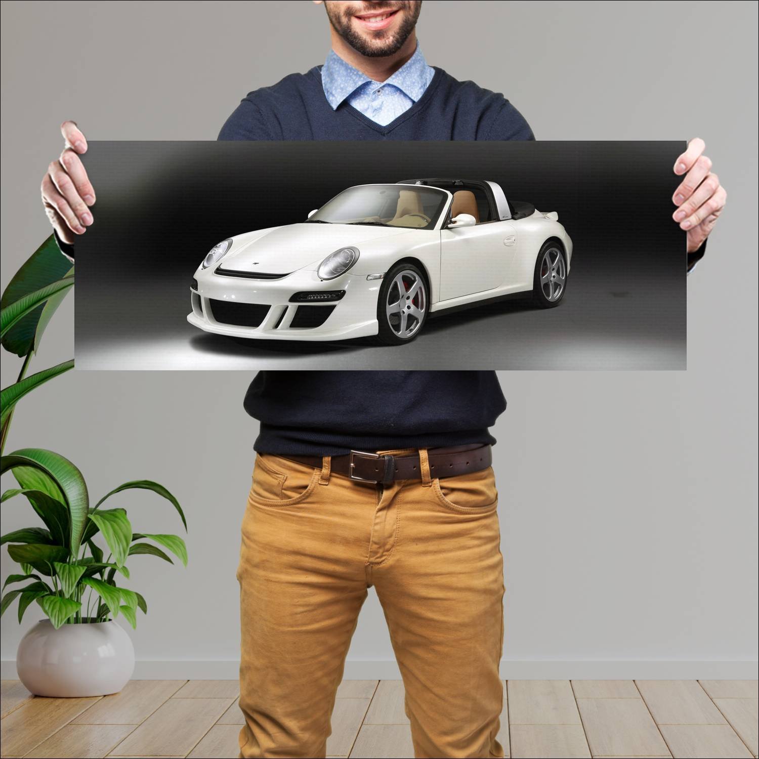 Cuadro grande 30x80cm 2010 ruf roadster auto 661 Porsche