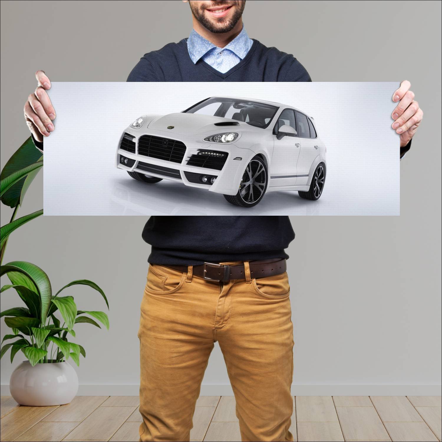 Cuadro grande 30x80cm 2010 techart magnum auto 670 Porsche