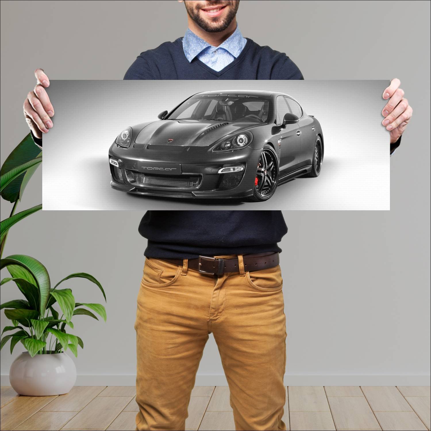 Cuadro grande 30x80cm 2010 topcar stingray auto 671 Porsche