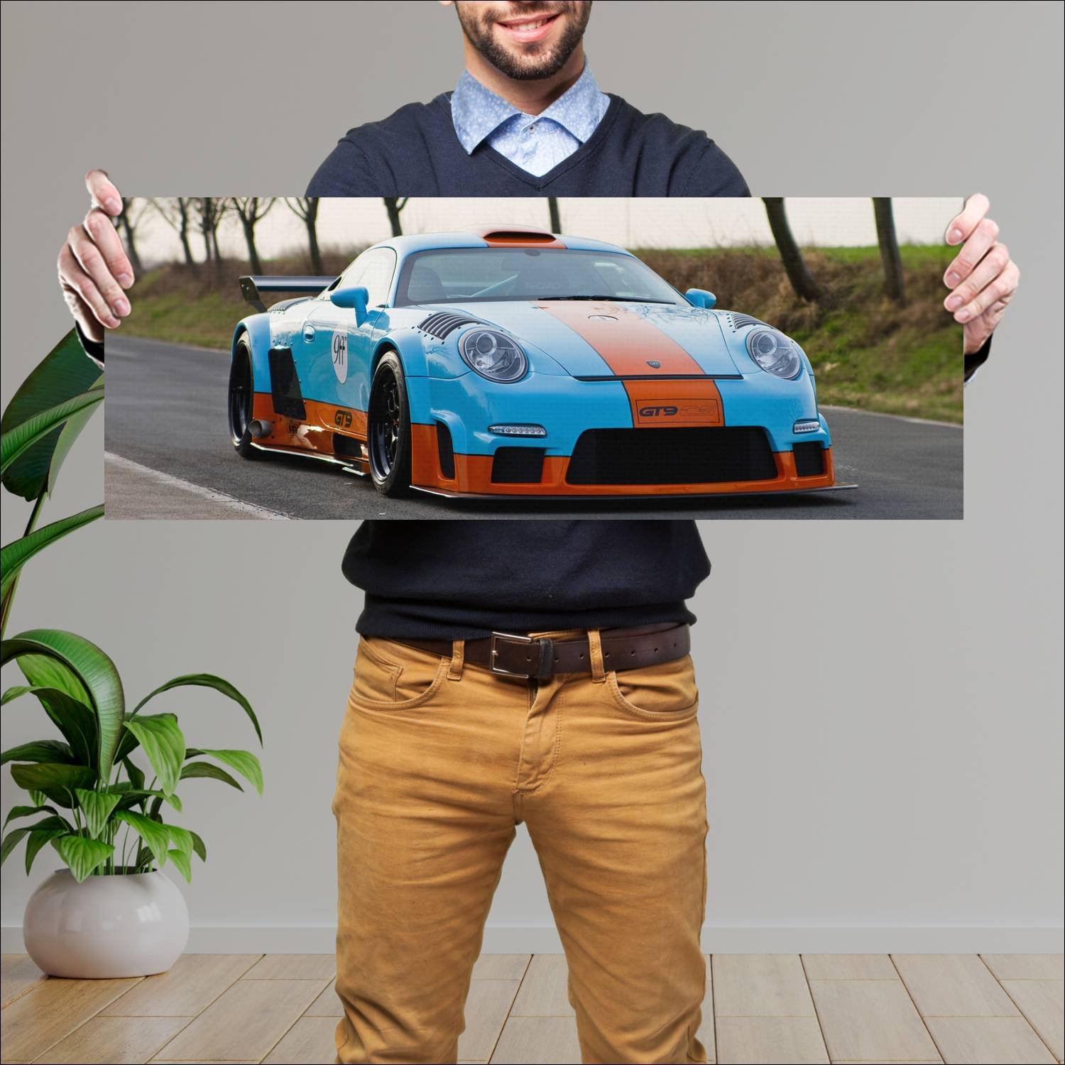 Cuadro grande 30x80cm 2011 9ff gt9 cs auto 677 Porsche