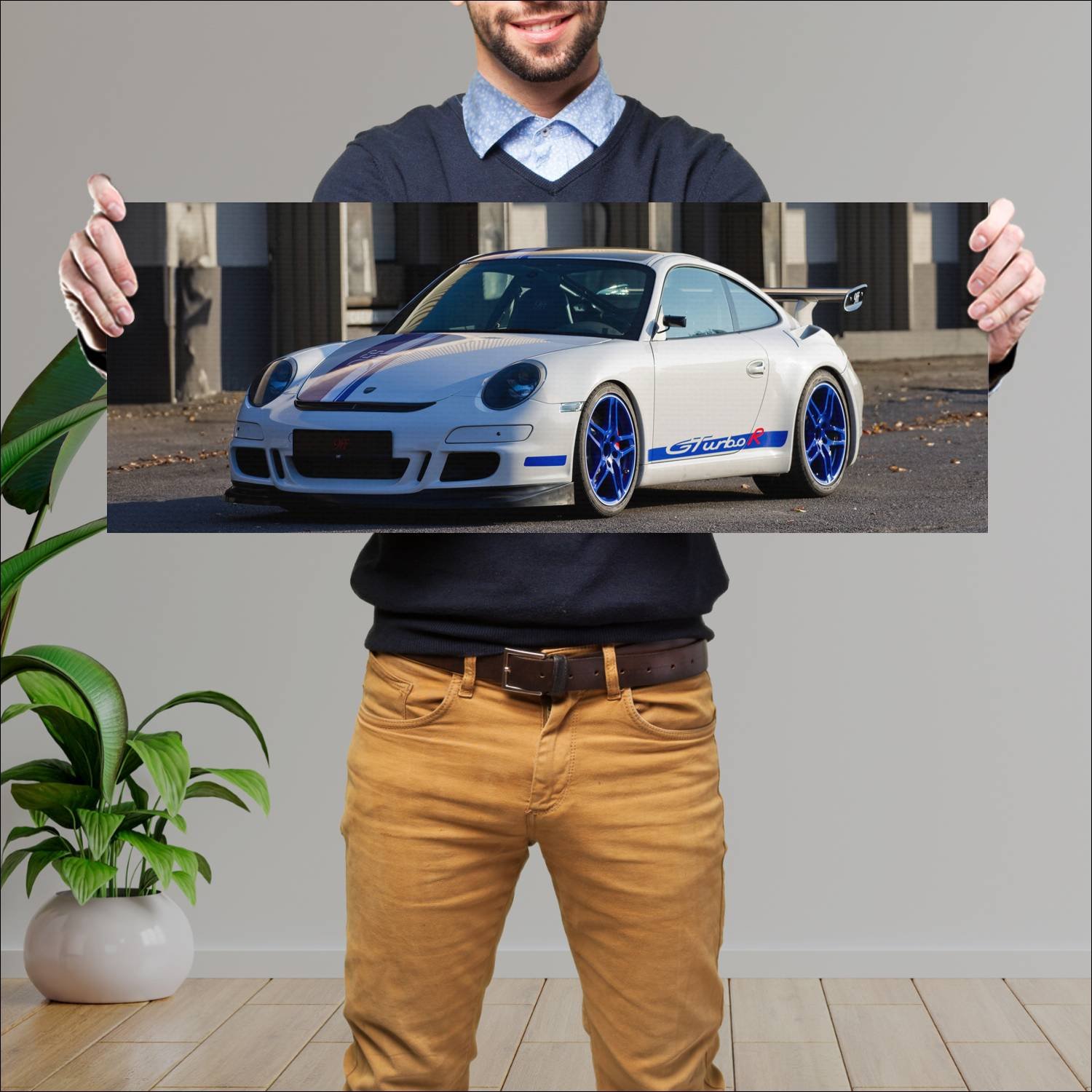 Cuadro grande 30x80cm 2011 9ff gturbo r auto 678 Porsche