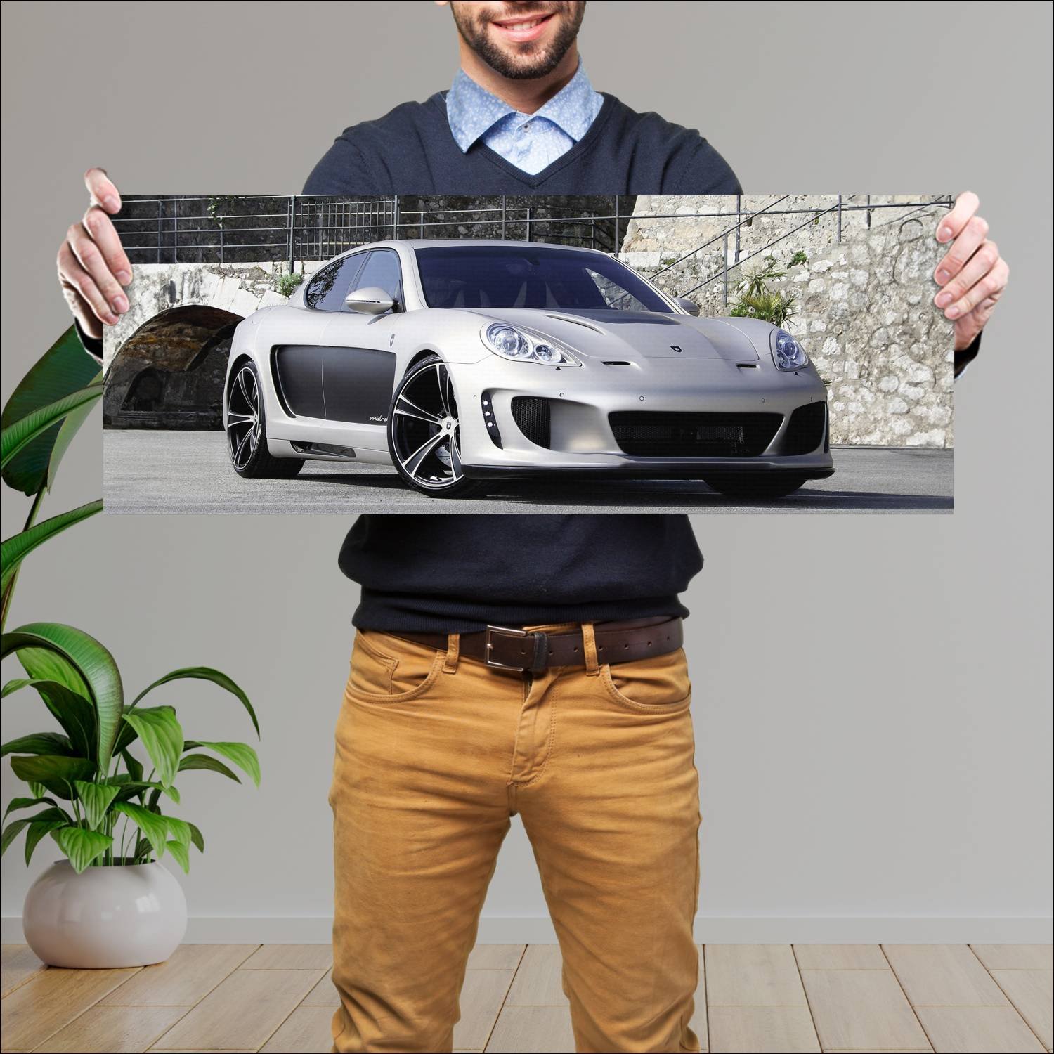 Cuadro grande 30x80cm 2011 gemballa mistrale auto 680 Porsche
