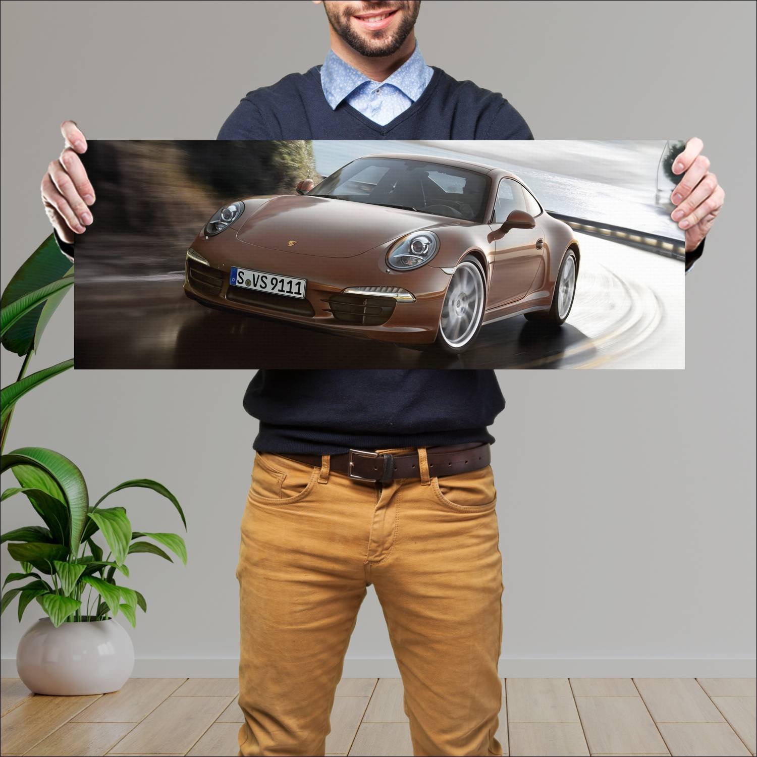 Cuadro grande 30x80cm 2011 porsche 911 carrera 488 685 Porsche