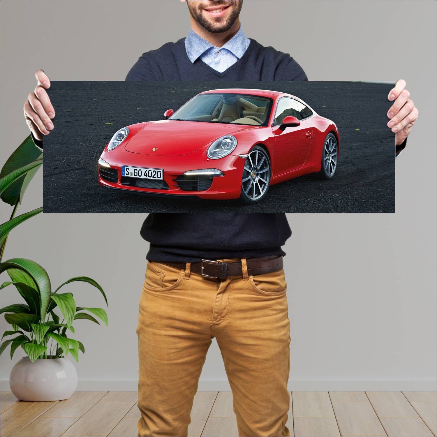 Cuadro grande 30x80cm 2011 porsche 911 carrera 488 686 Porsche