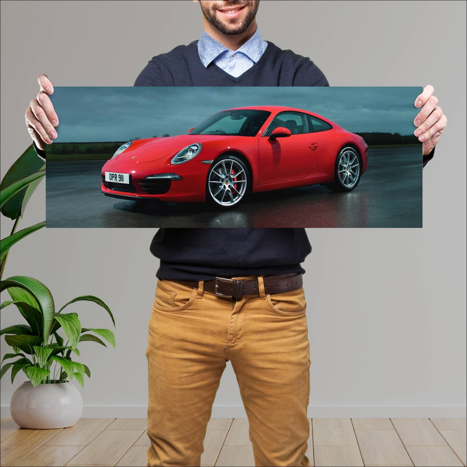 Cuadro grande 30x80cm 2011 porsche 911 carrera s u 691 Porsche