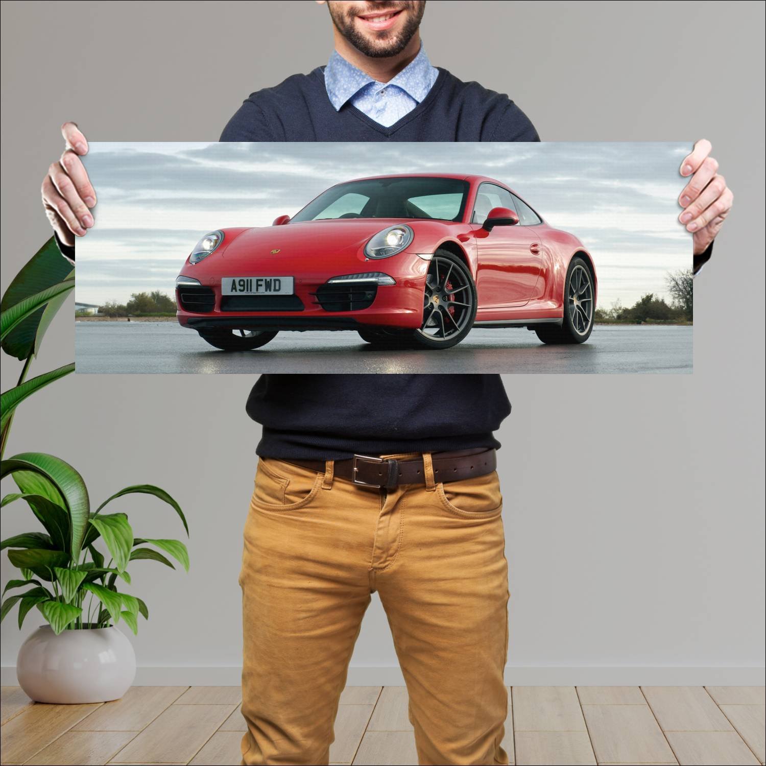 Cuadro grande 30x80cm 2011 porsche 911 carrera s u 692 Porsche